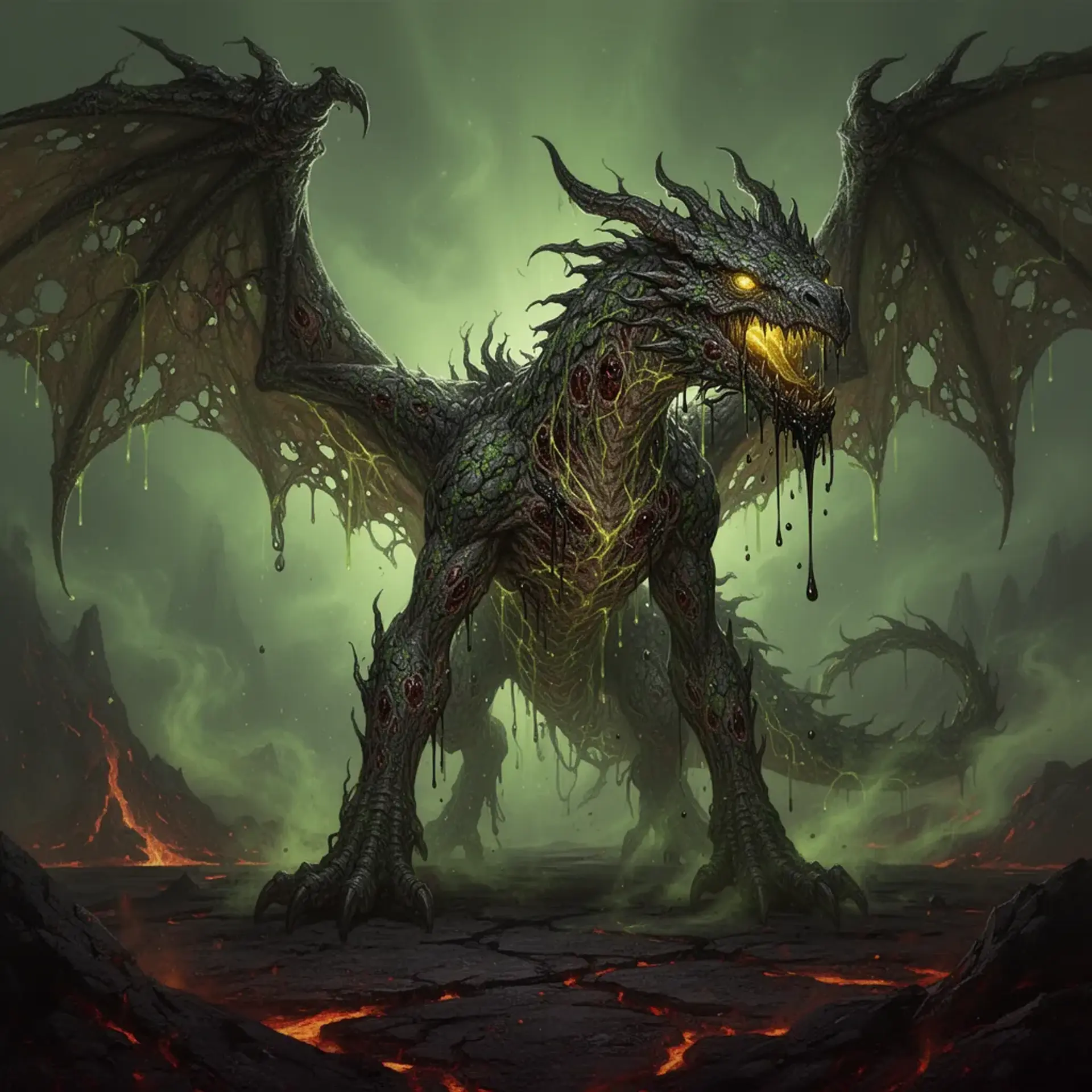 Putrid Great Drake of Arcarron - AI-generated fantasy Monster