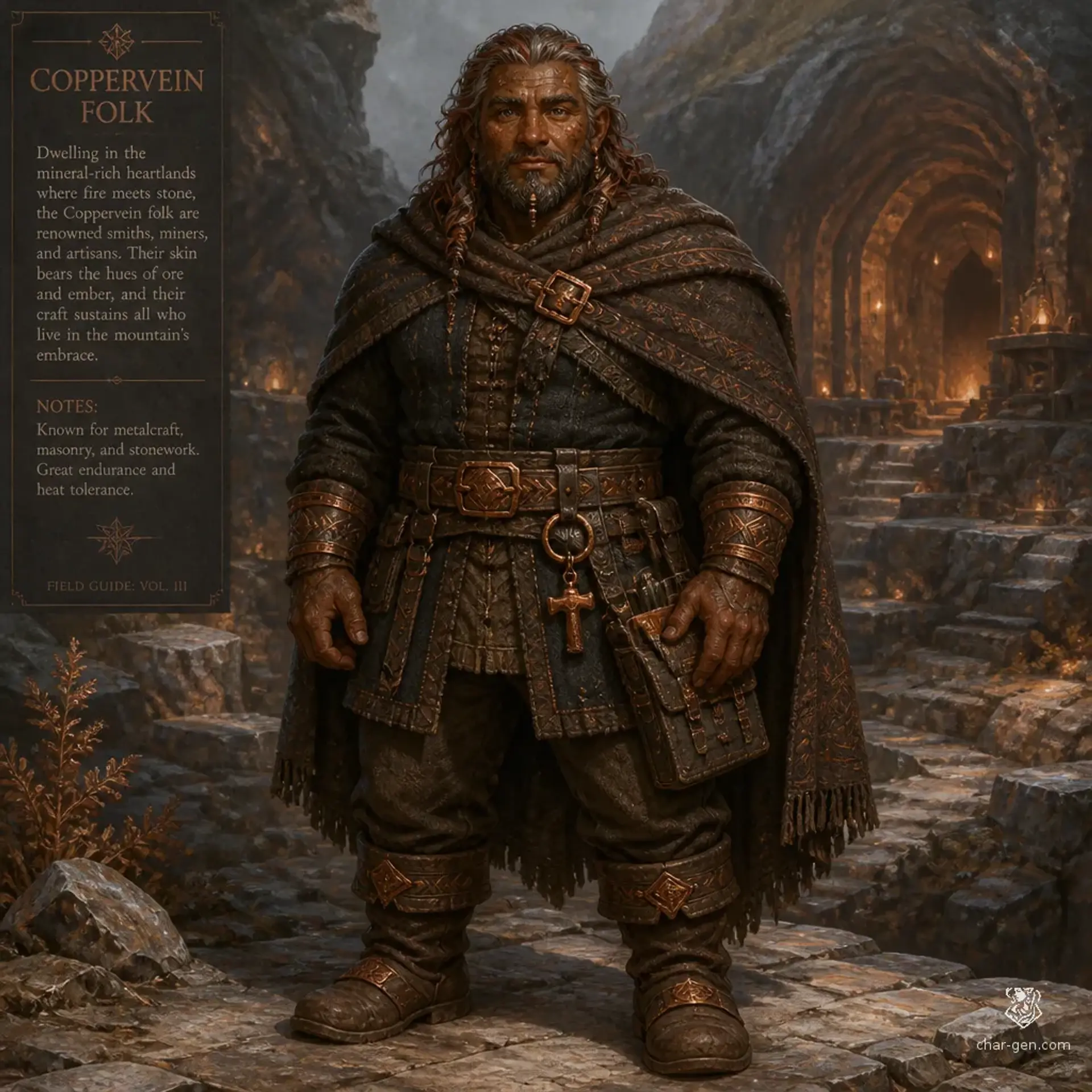 Coppervein Folk - AI-generated fantasy Species