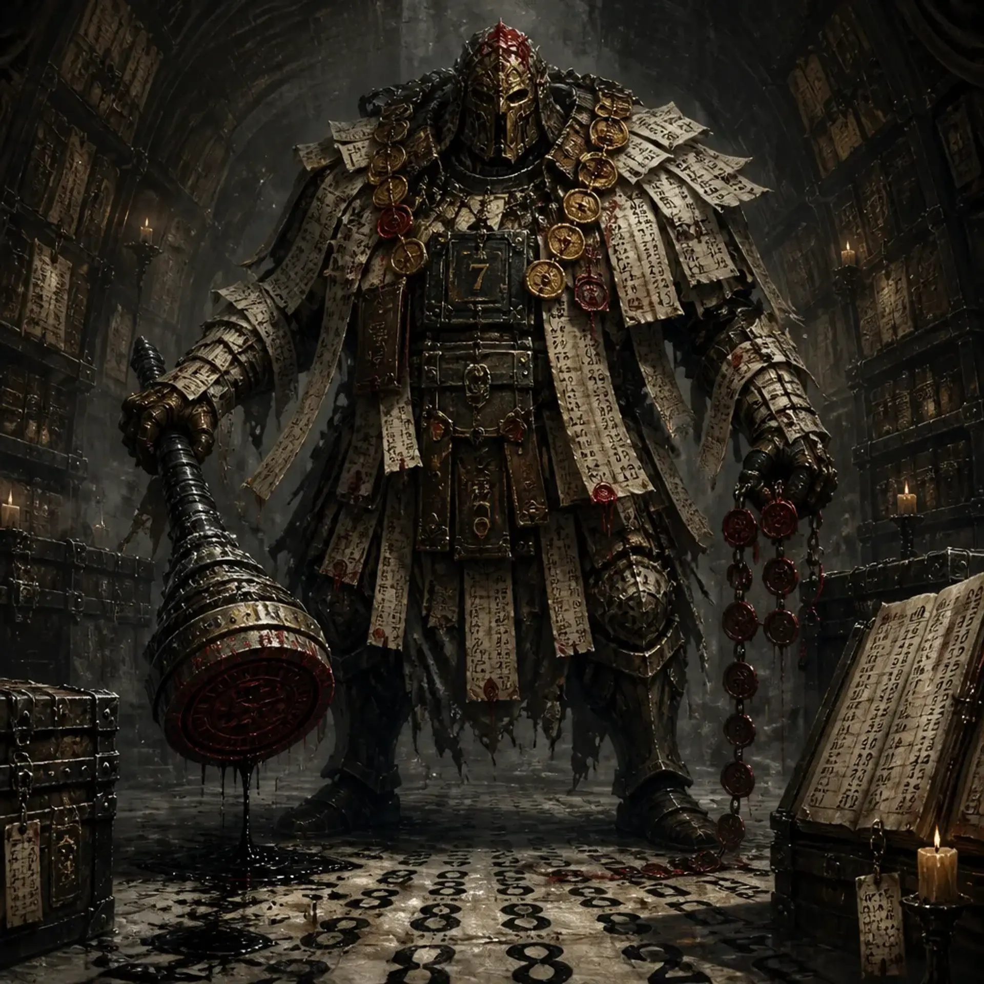 Ledger Warden of Black Ledger Hall - AI-generated fantasy Monster