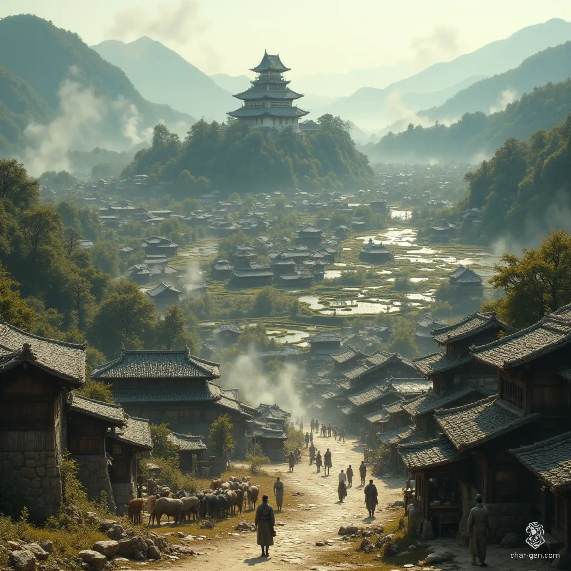 Tōnohana - AI-generated fantasy Settlement