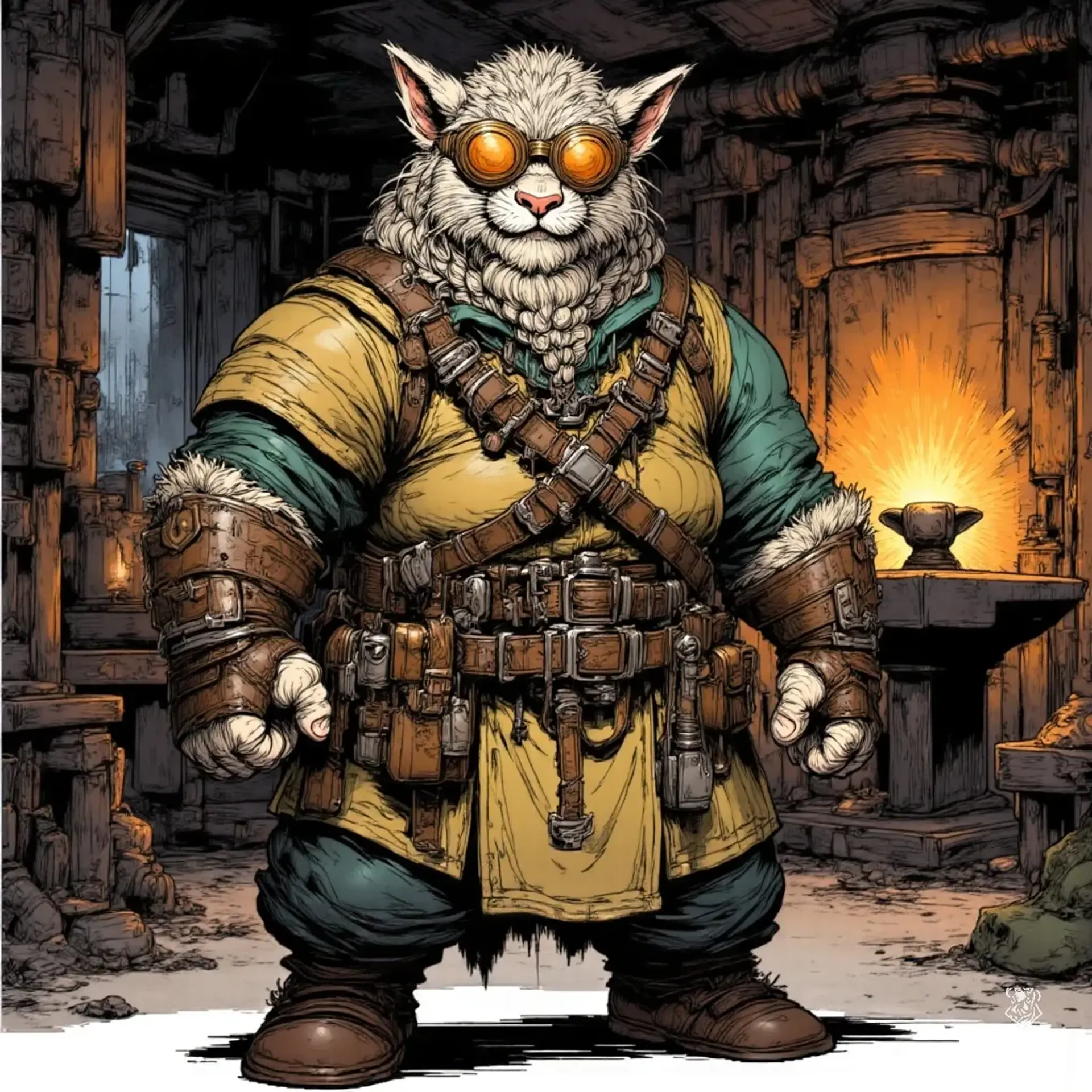 The Brass Crucible - AI-generated fantasy Shop
