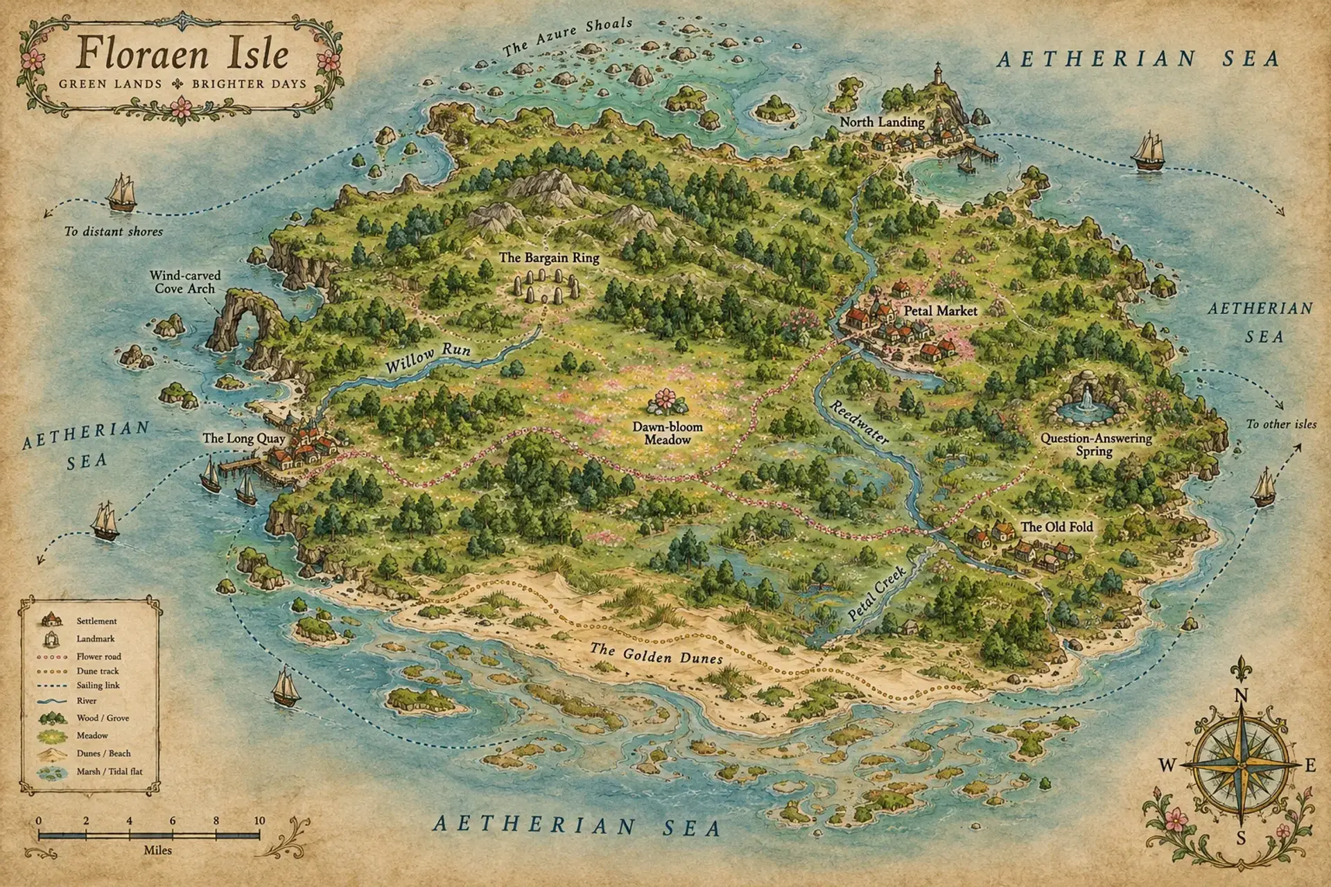 Emerald Isle - AI-generated fantasy Region