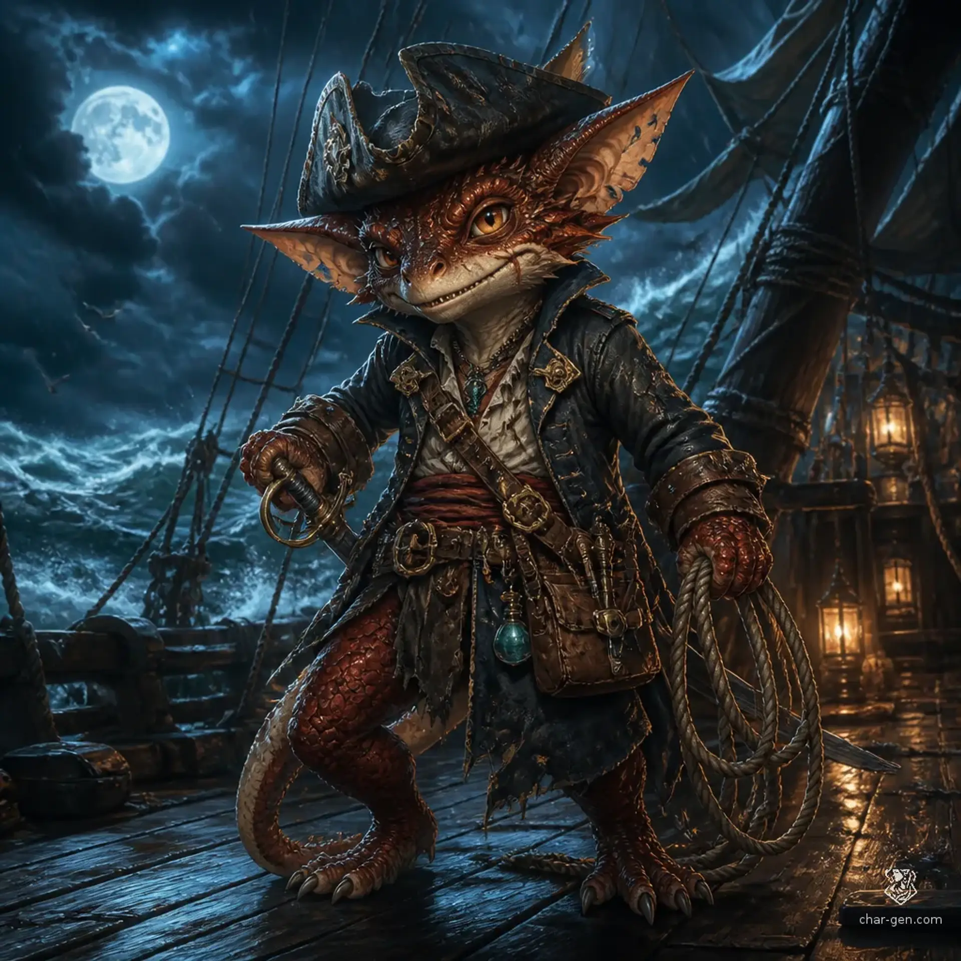 Admiral Meebo - AI-generated fantasy Character