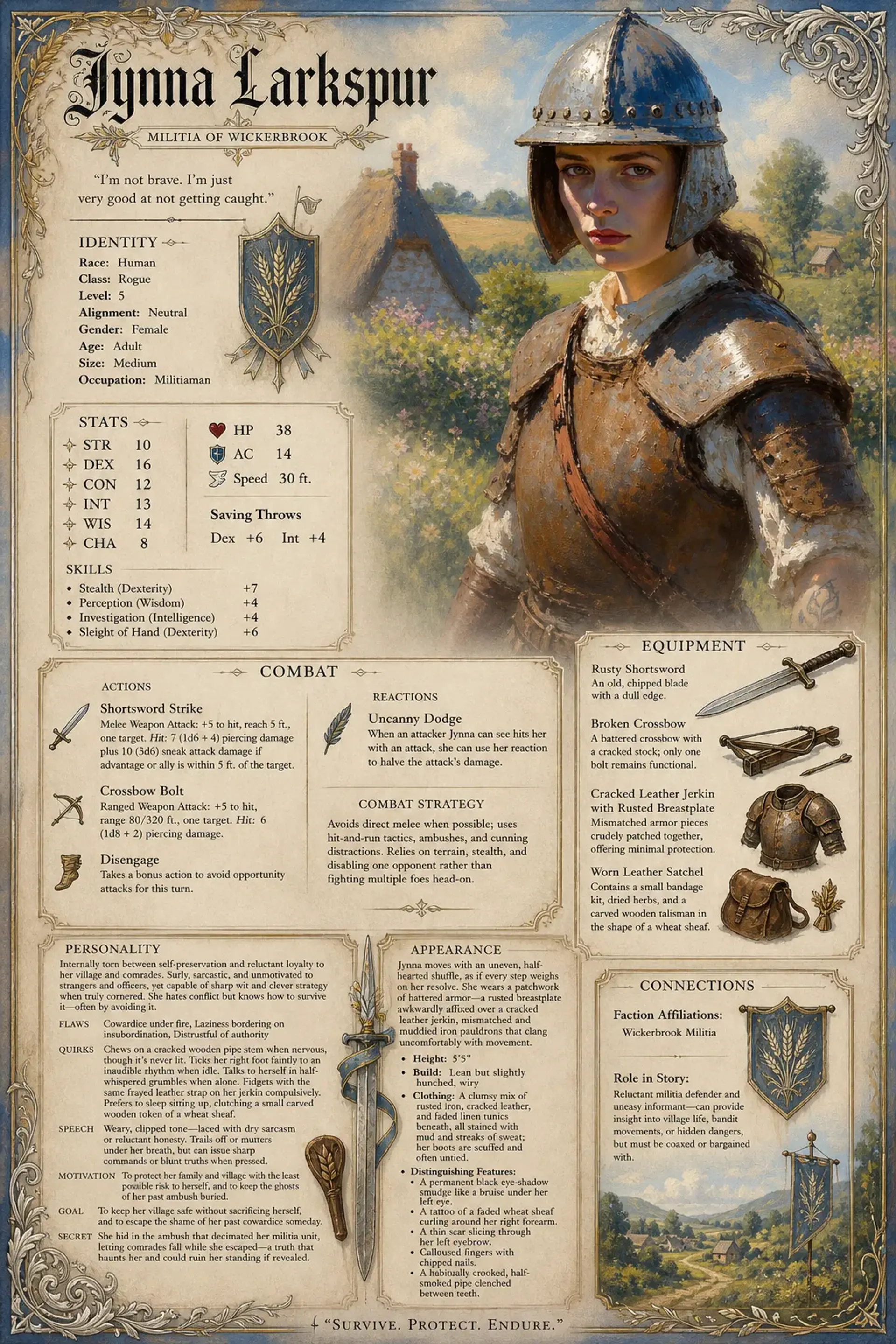 Jynna Larkspur - AI-generated fantasy NPC