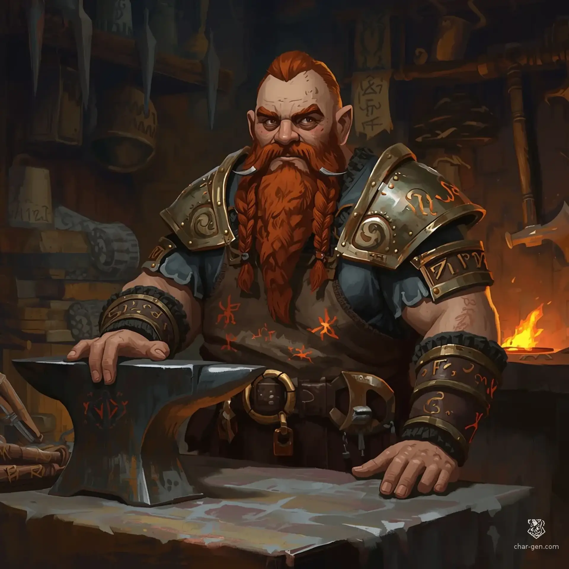 The Embered Anvil | Fantasy Shop Generated by CharGen