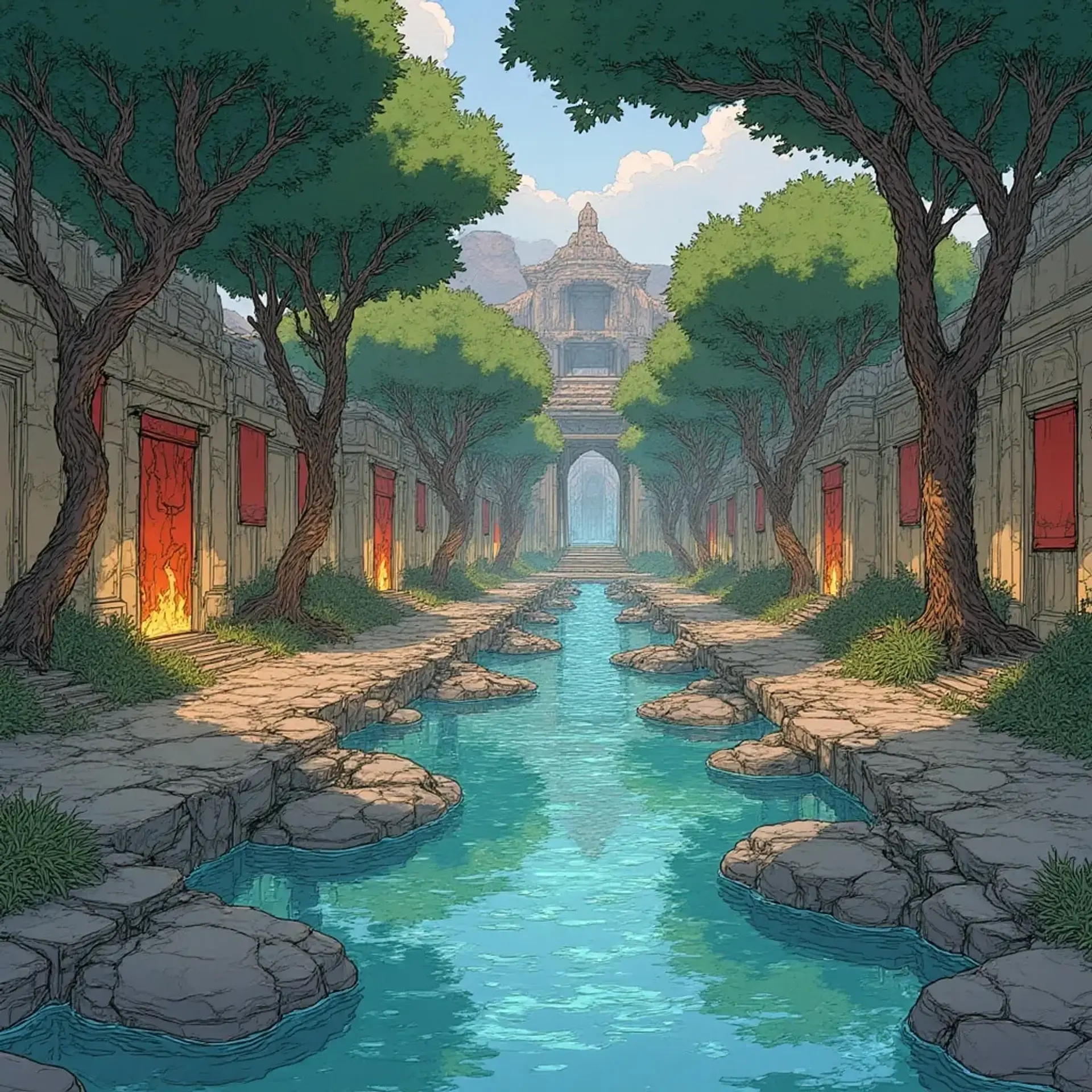 Suleshara, the Singing Oasis - AI-generated fantasy Settlement