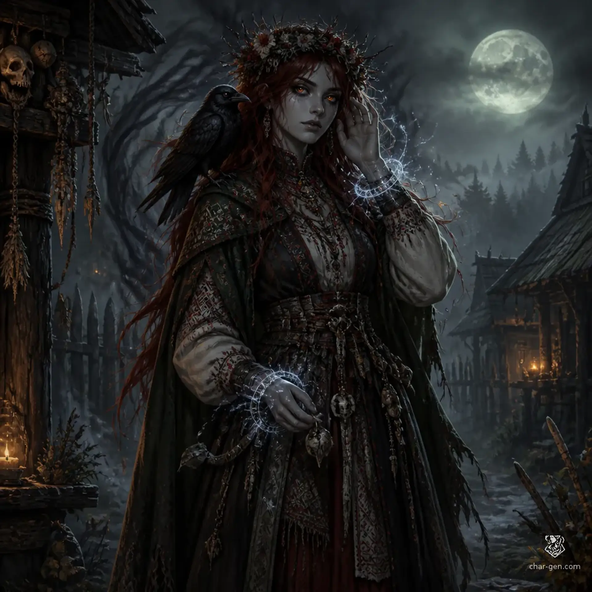 Vesna Thorncaw - AI-generated fantasy Character