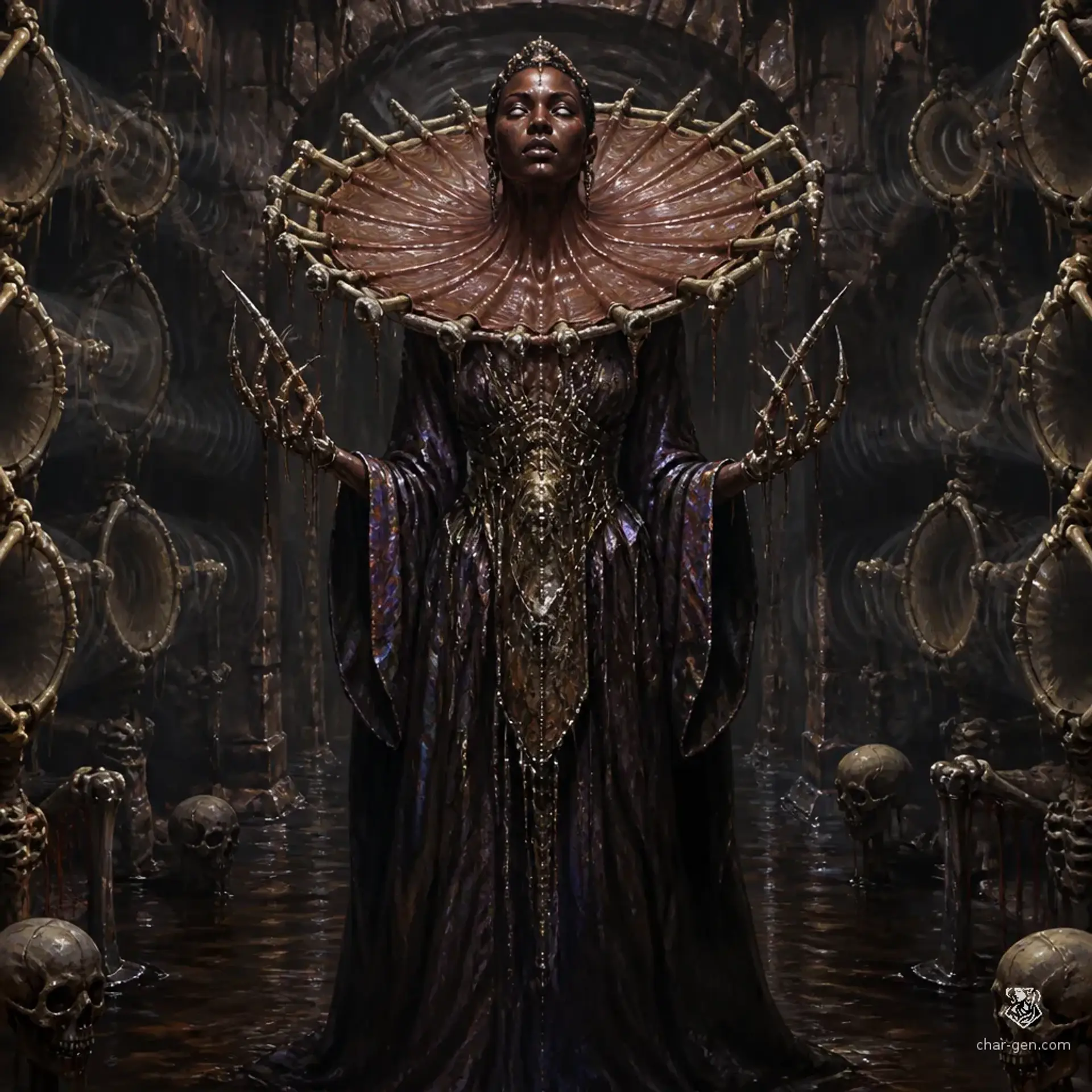 Maelari the Flayed Throat - AI-generated fantasy Monster