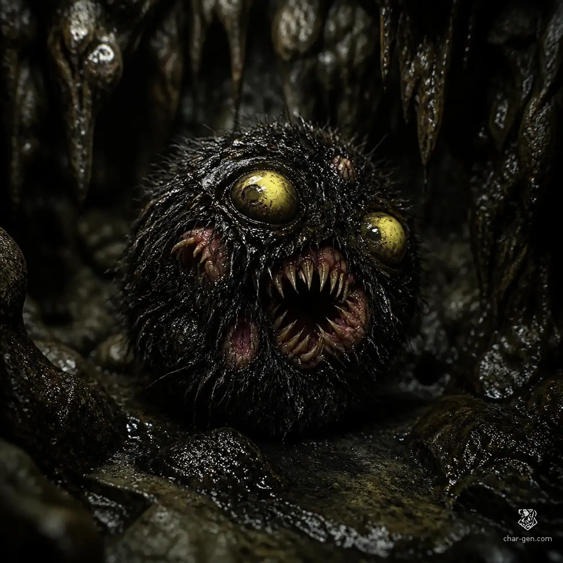 Muttering Gloom-Fur - AI-generated fantasy Monster