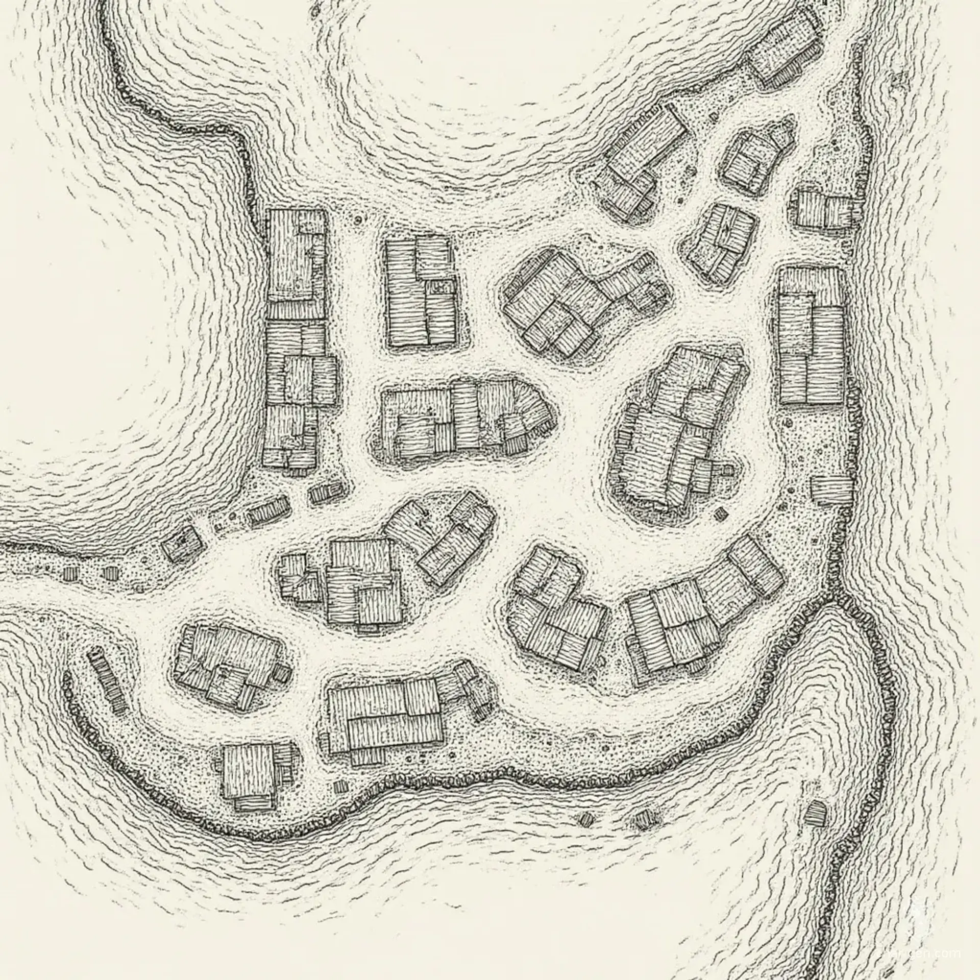 Brookhollow - AI-generated fantasy Settlement