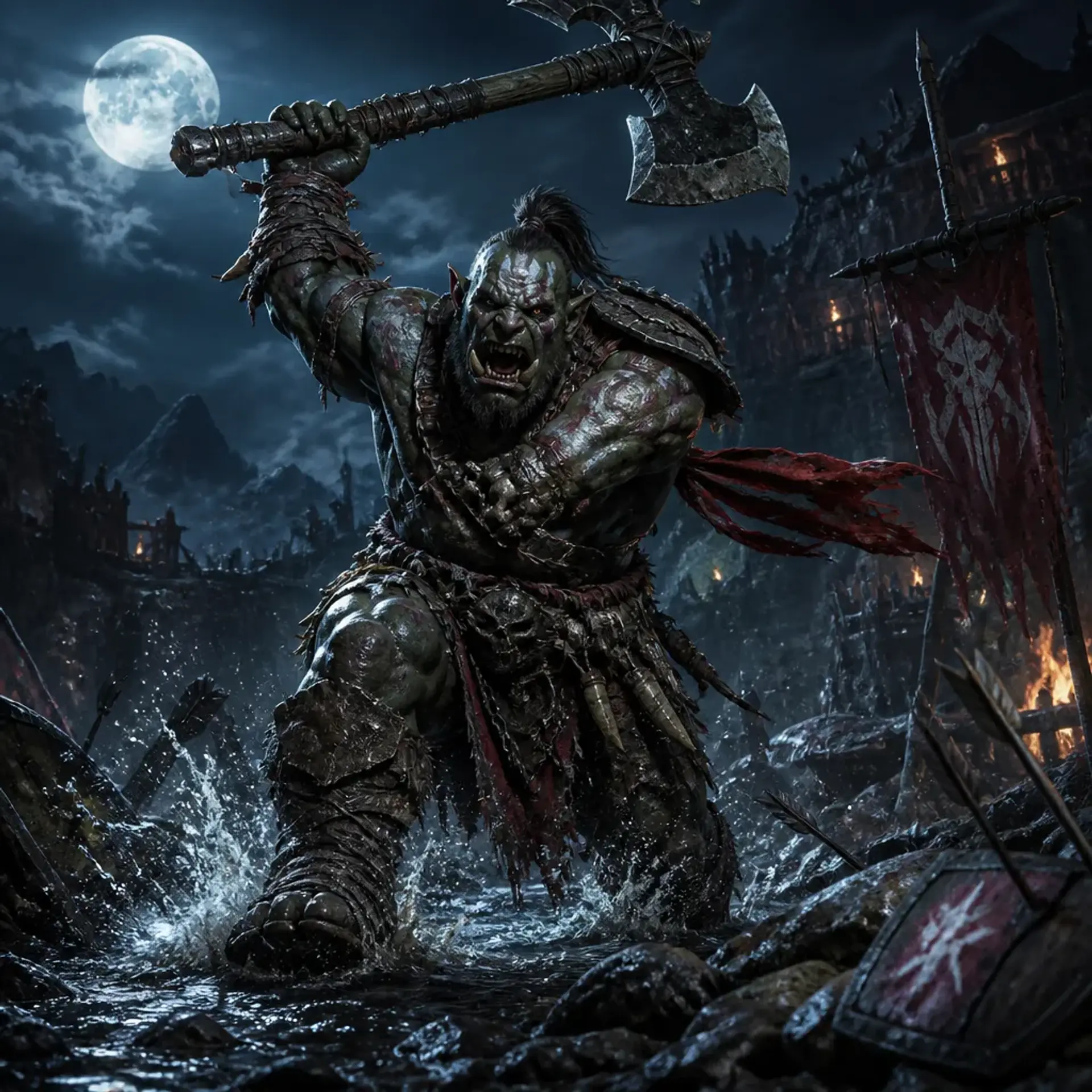 Orc Berserker - AI-generated fantasy Monster