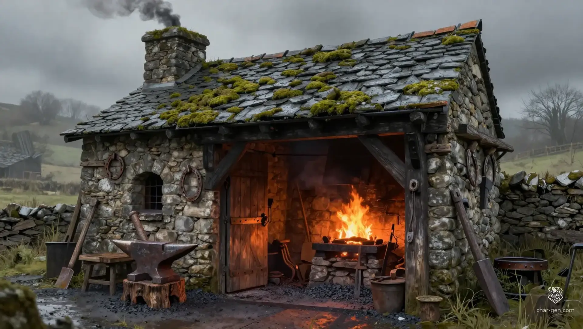Miller's Anvil - AI-generated fantasy Building