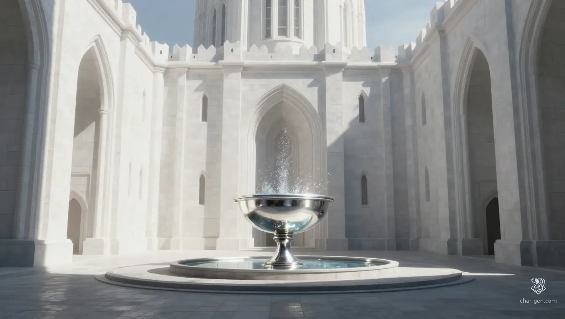 The Silver Basin - AI-generated fantasy Building