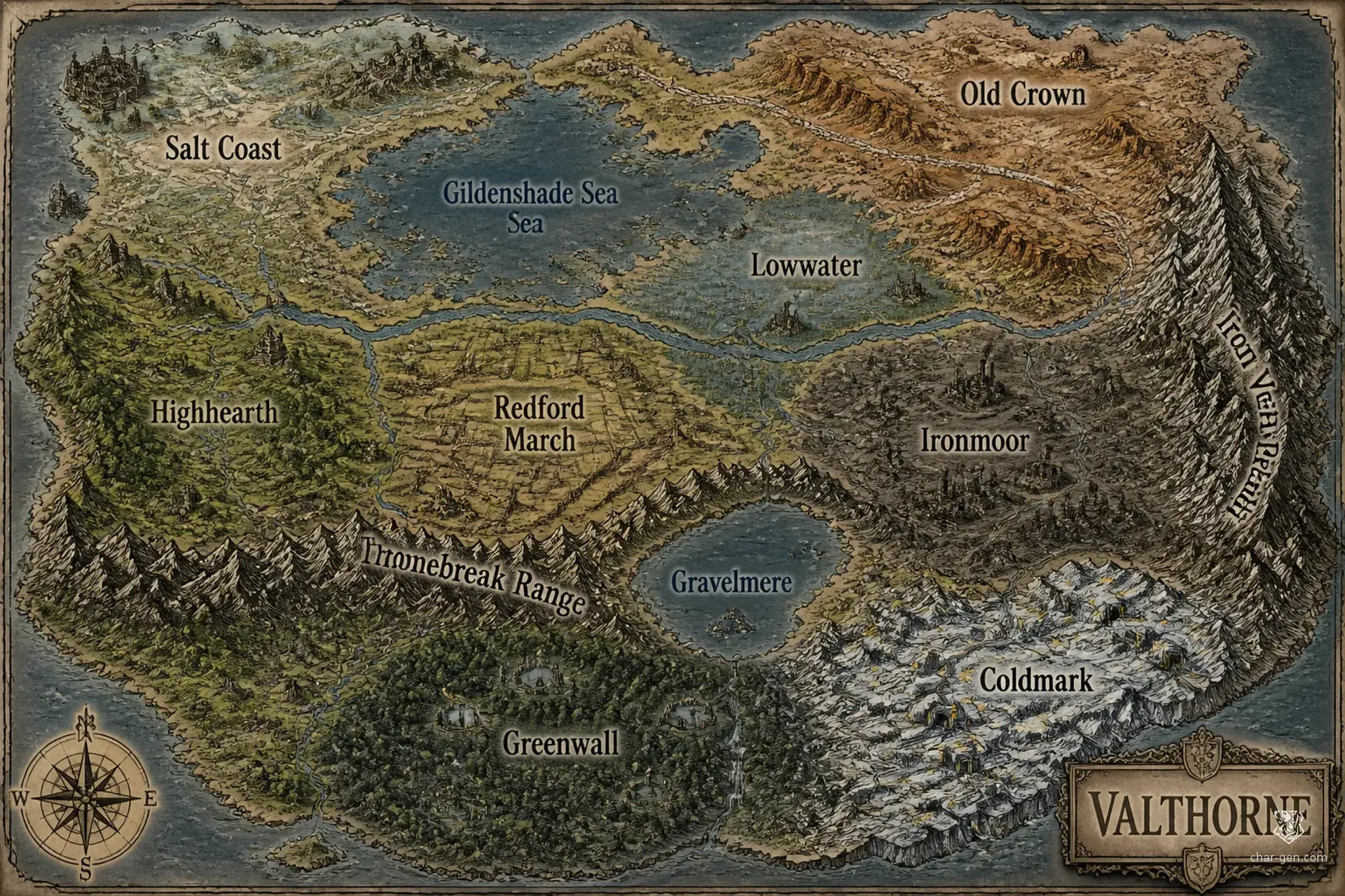 Valthorne - AI-generated fantasy World
