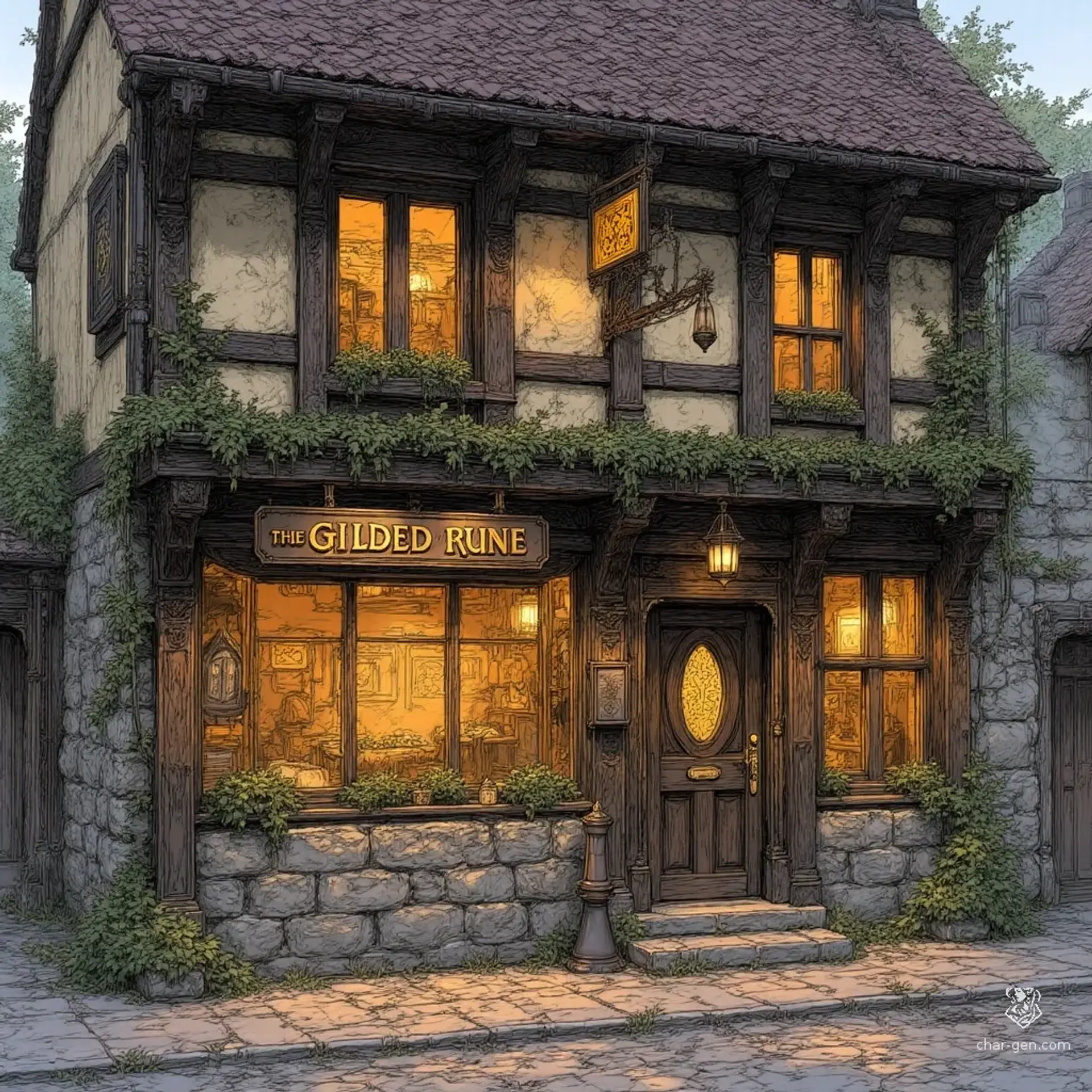 The Gilded Rune - AI-generated fantasy Tavern