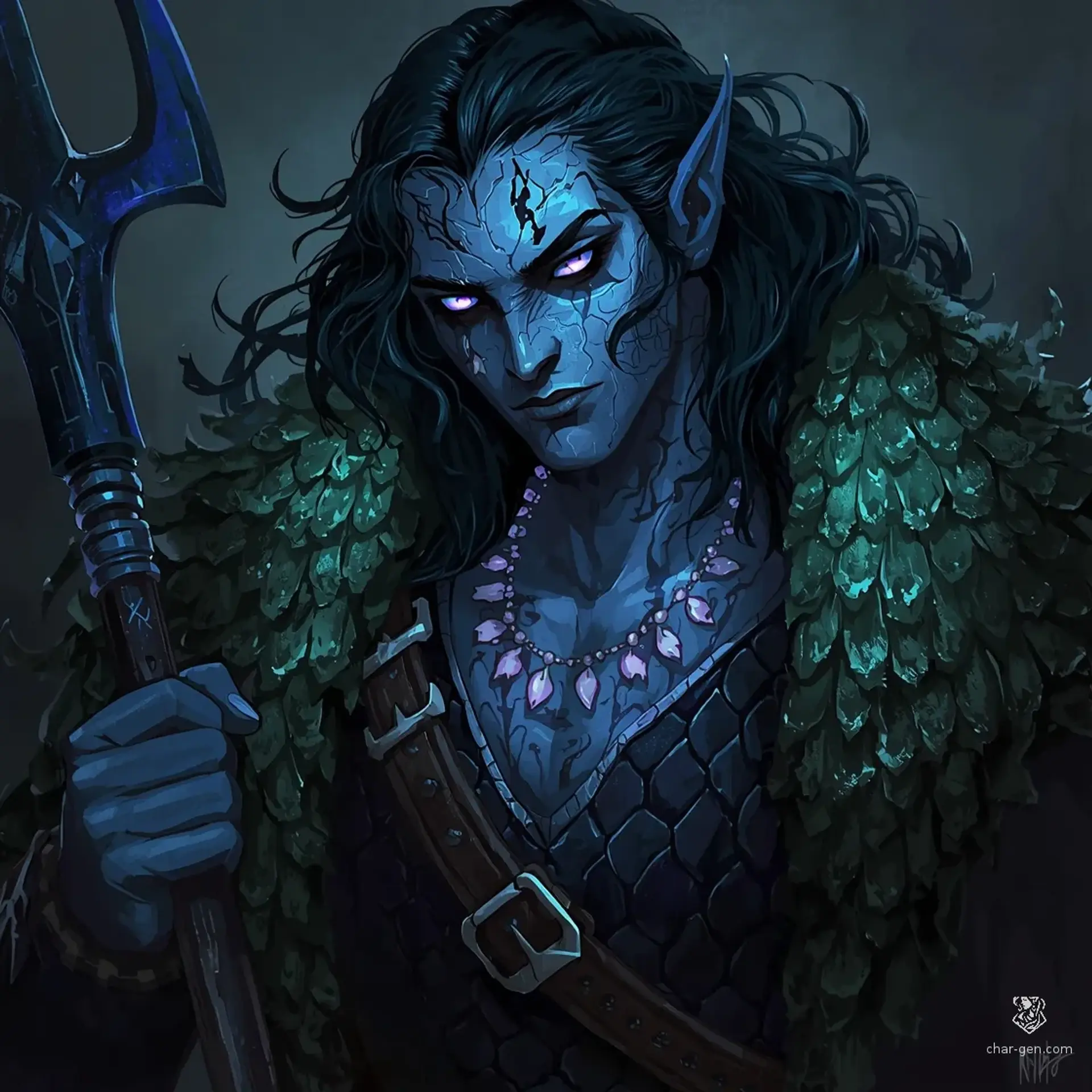 Seraphis Deepwater - AI-generated fantasy NPC