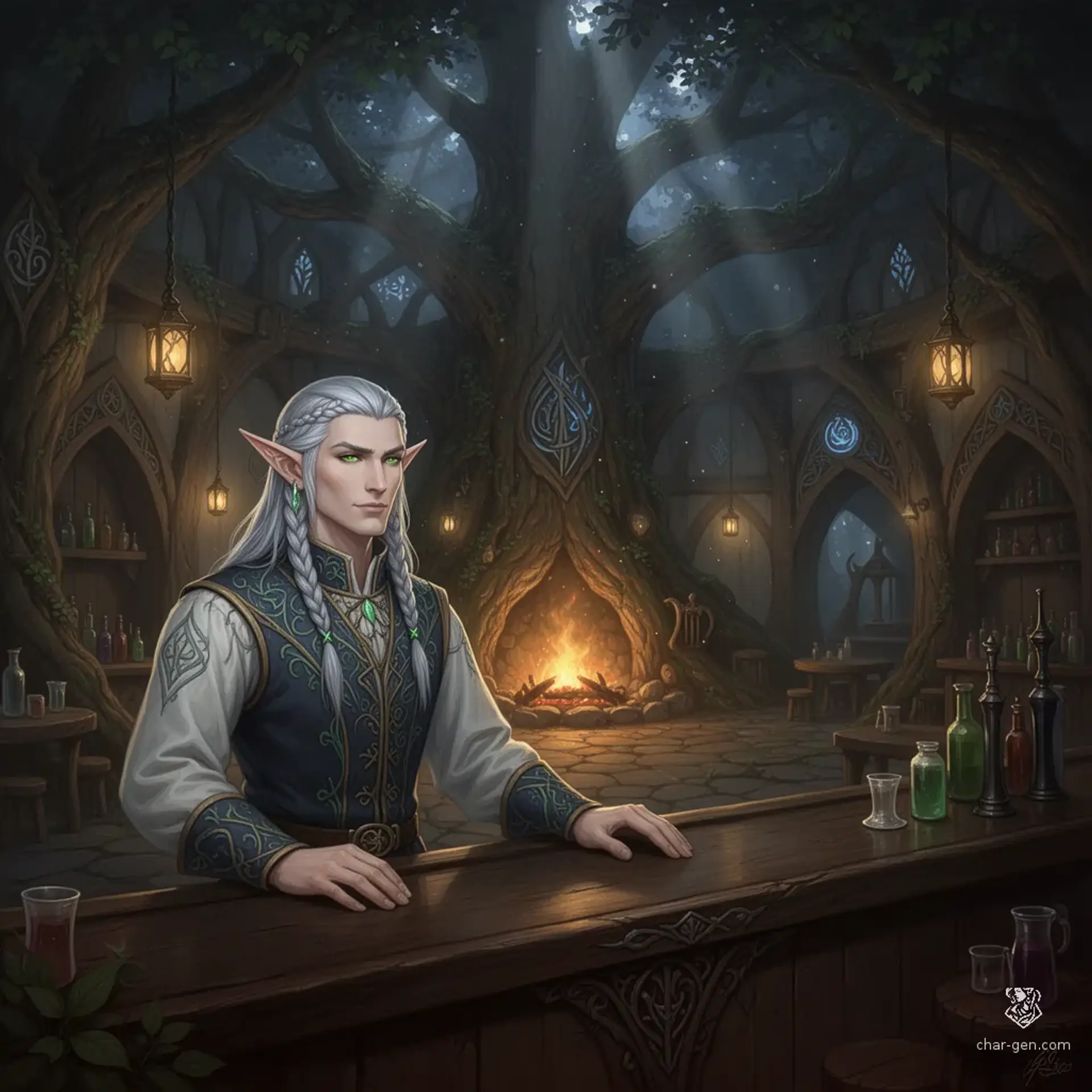The Moonlit Lyre - AI-generated fantasy Tavern