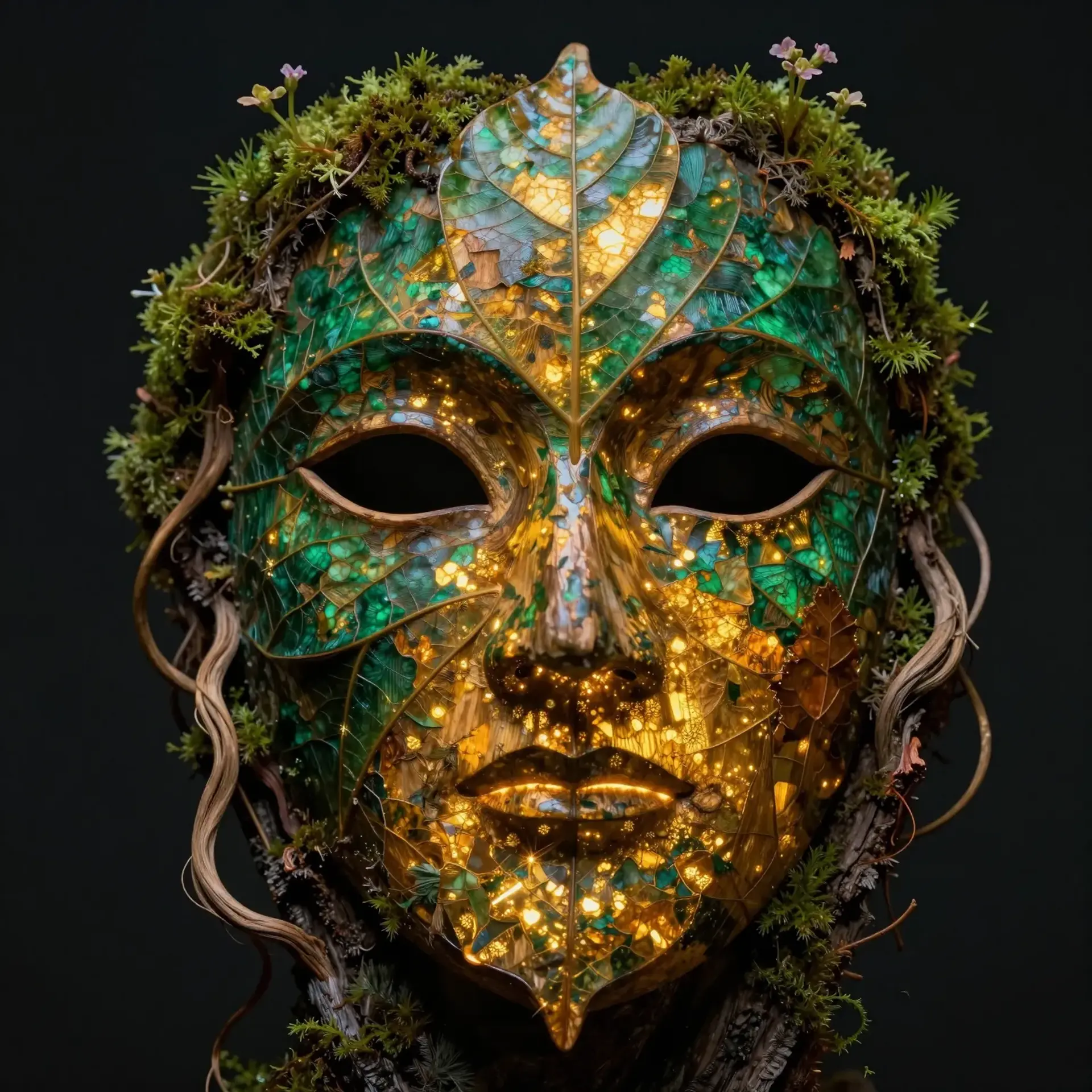 Elder-Leaf Mask - AI-generated fantasy Magic Item