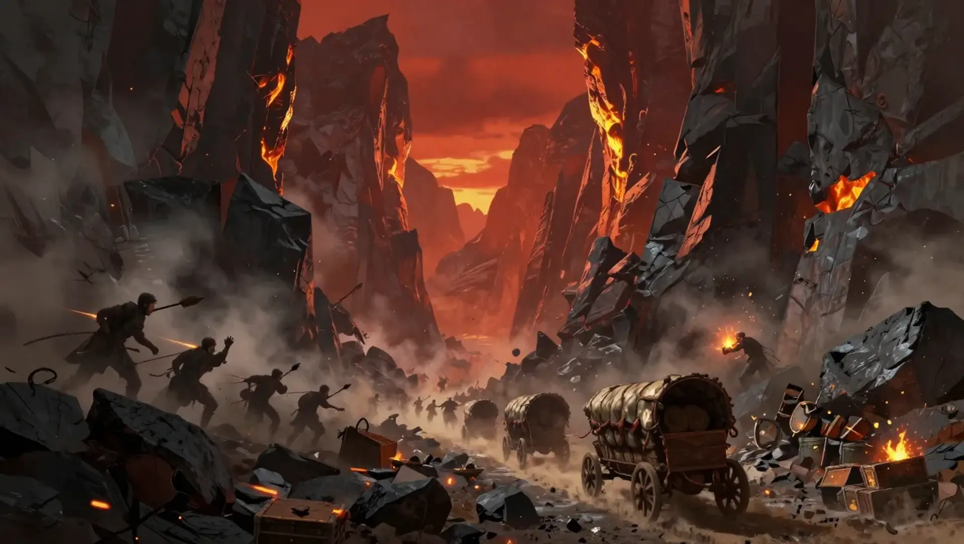 Siege at Ember Pass - AI-generated fantasy Quest