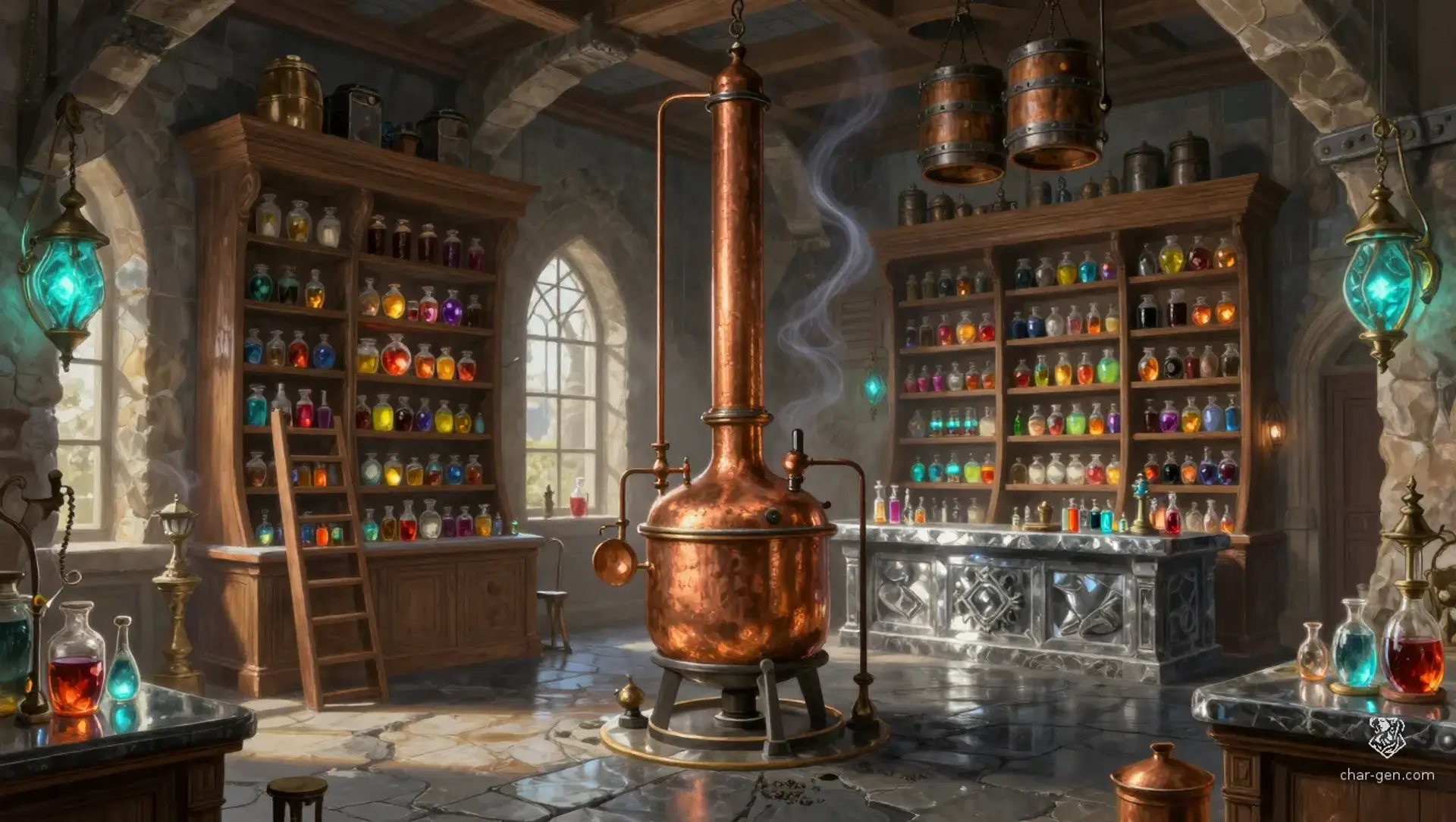 The Thrice-Boiled Kettle - AI-generated fantasy Building