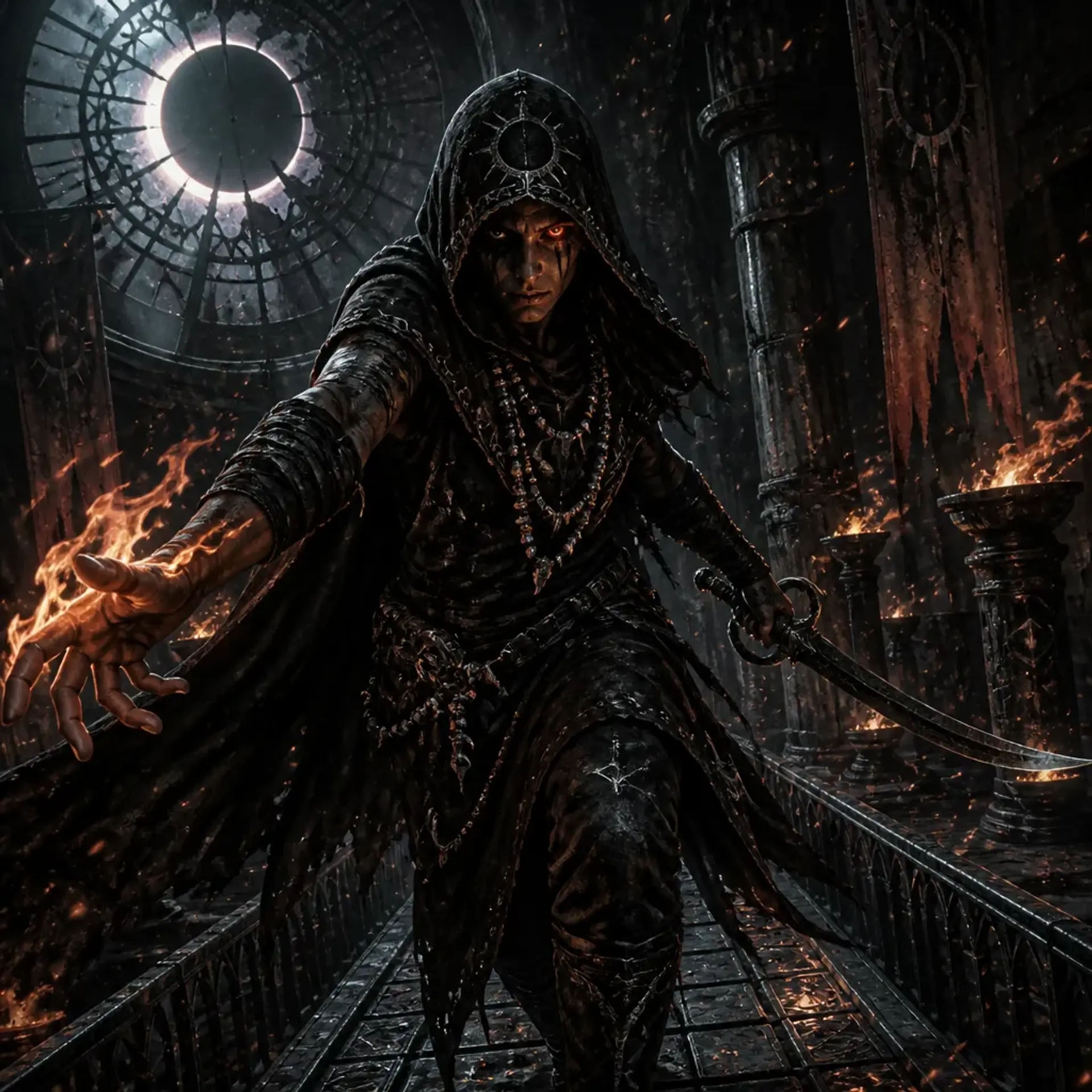 Eclipse cult zealot - AI-generated fantasy Monster