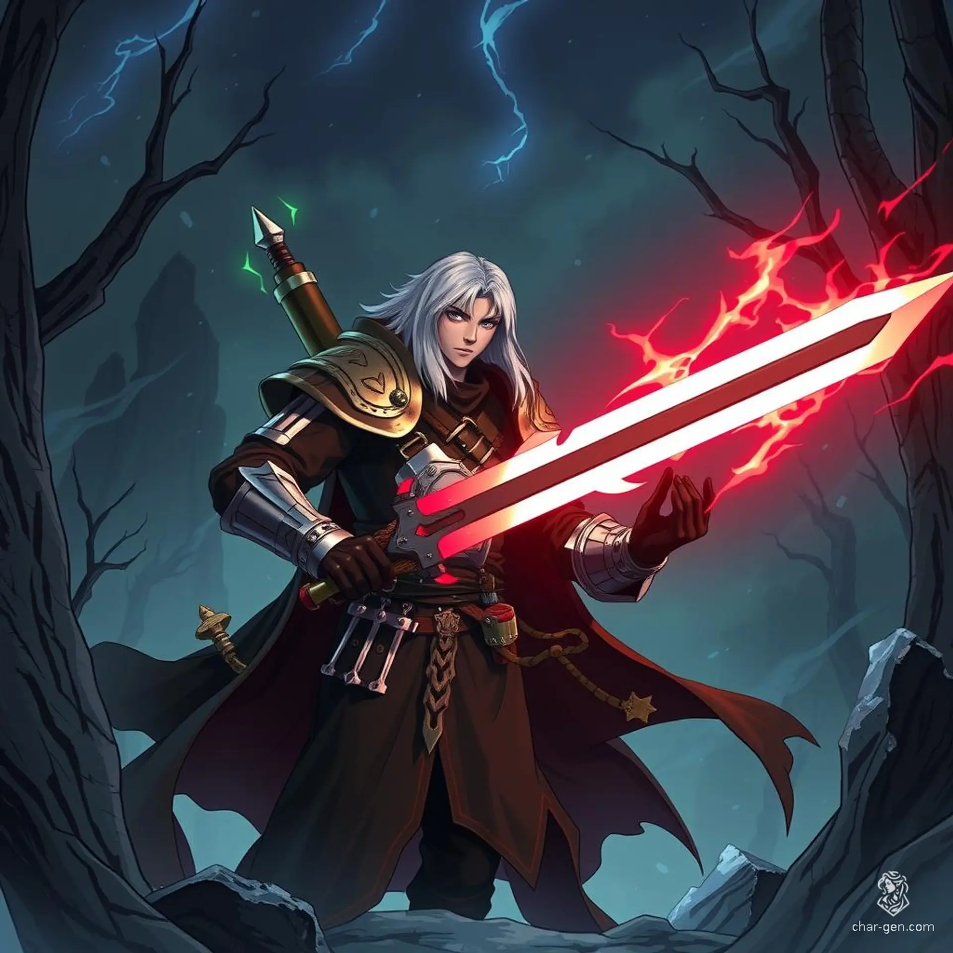 Sig Curtis, a resolute Hexblade Warlock in the enchanting Feywild, wields shadowy powers bound to a sentient blade. With a heart as fierce as his loyalty, he navigates whimsical dangers, channeling otherworldly magic while protecting the bonds of family and friendship against fantastical foes.