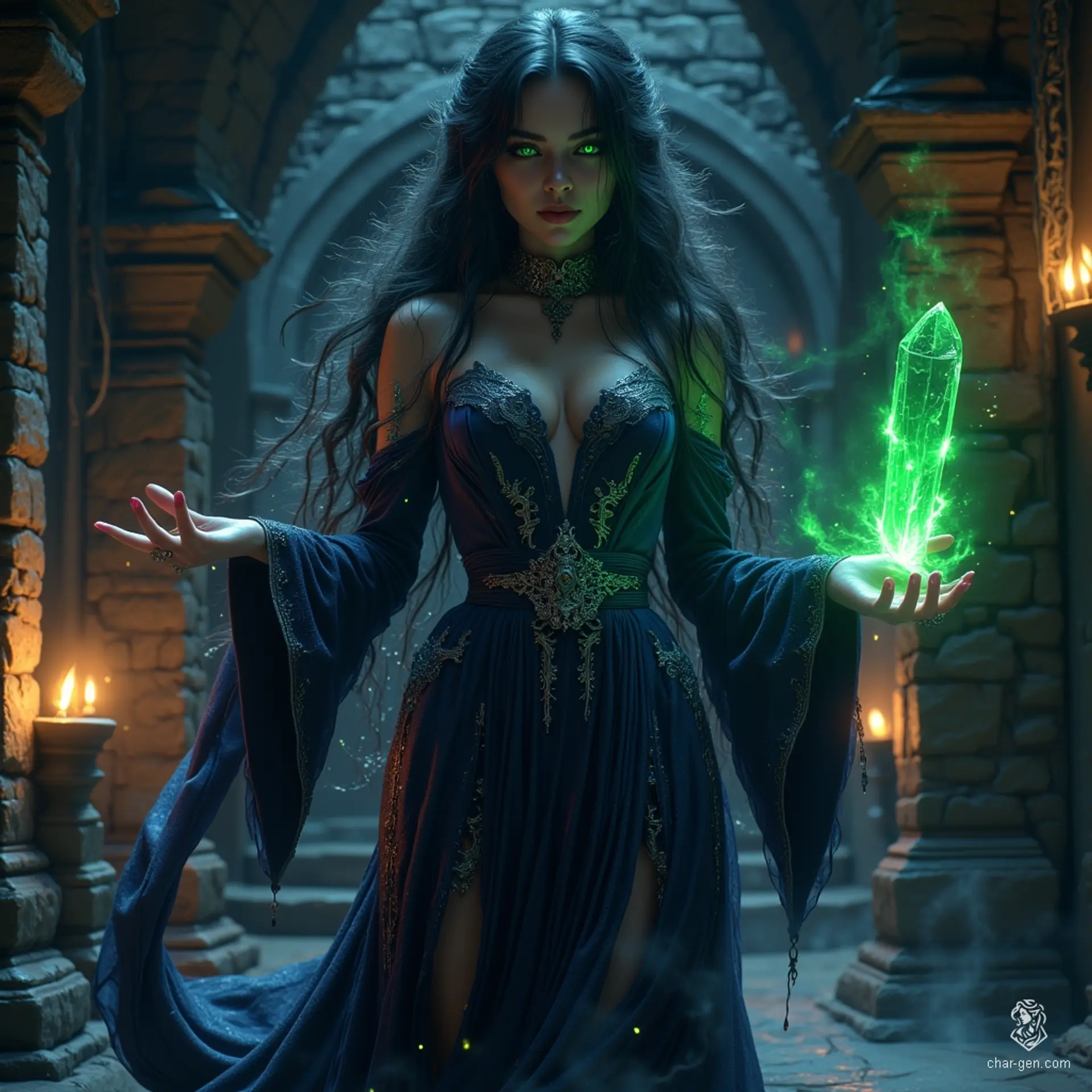 Enigmatic and alluring, the seductive witch weaves her enchanting spells to draw unsuspecting players into her web of desire. With a bewitching smile and piercing gaze, she manipulates hearts and minds, seeking to dominate their will and claim their very souls for her dark purposes.