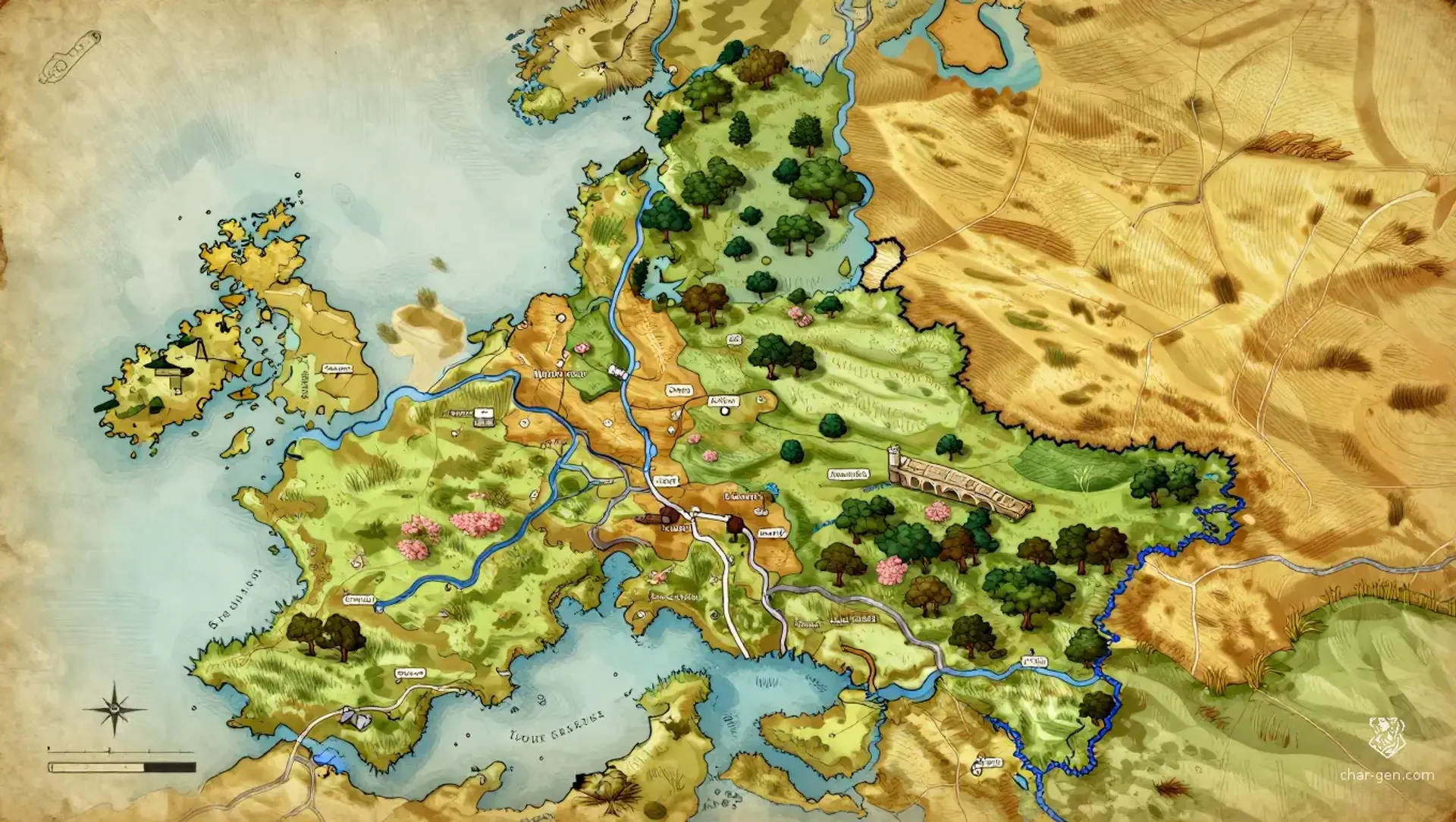 The Crownfields - AI-generated fantasy Region