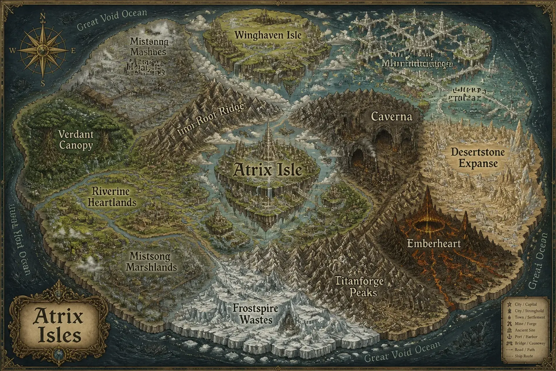 Atrix Isles - AI-generated fantasy World