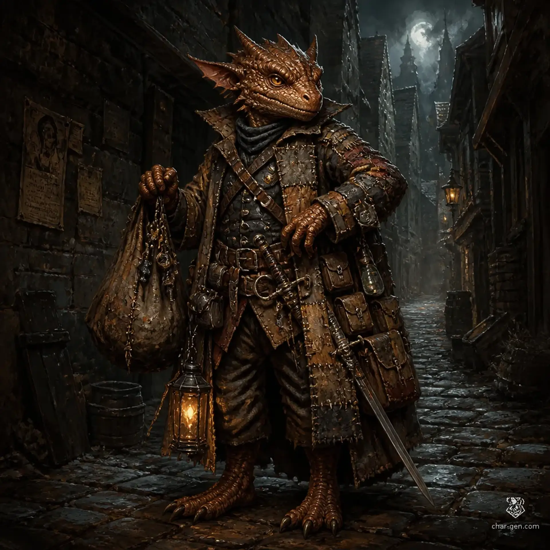 Mucklatch Tin-Nose - AI-generated fantasy Character