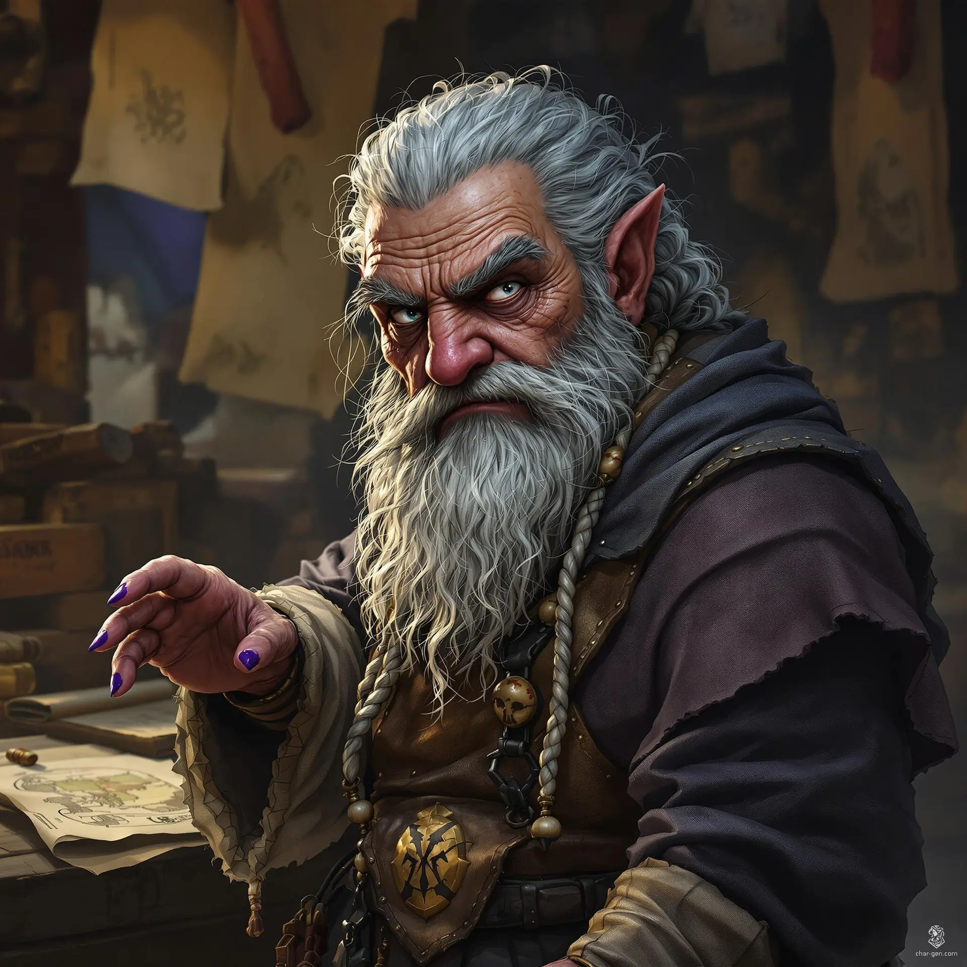Raskildra Ambermantle - AI-generated fantasy NPC
