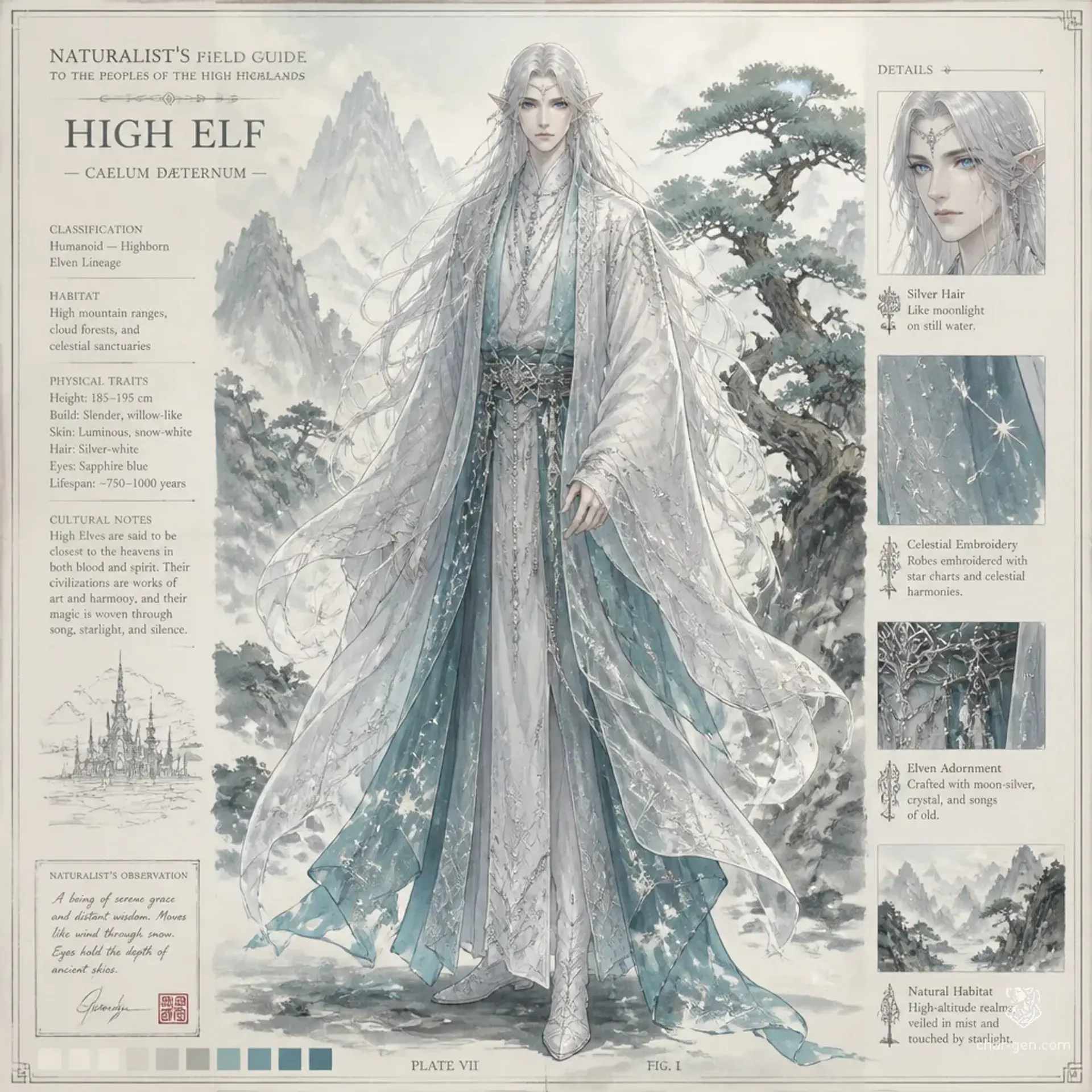 Iquar High Elf - AI-generated fantasy Species
