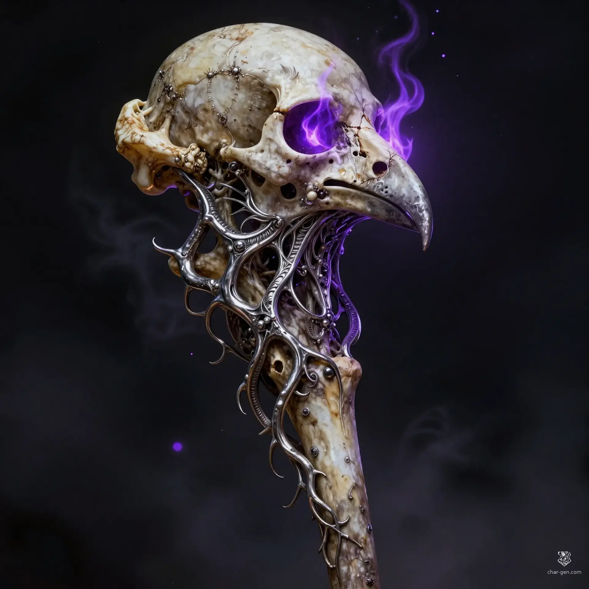 Staff of the Ossified King - AI-generated fantasy Magic Item