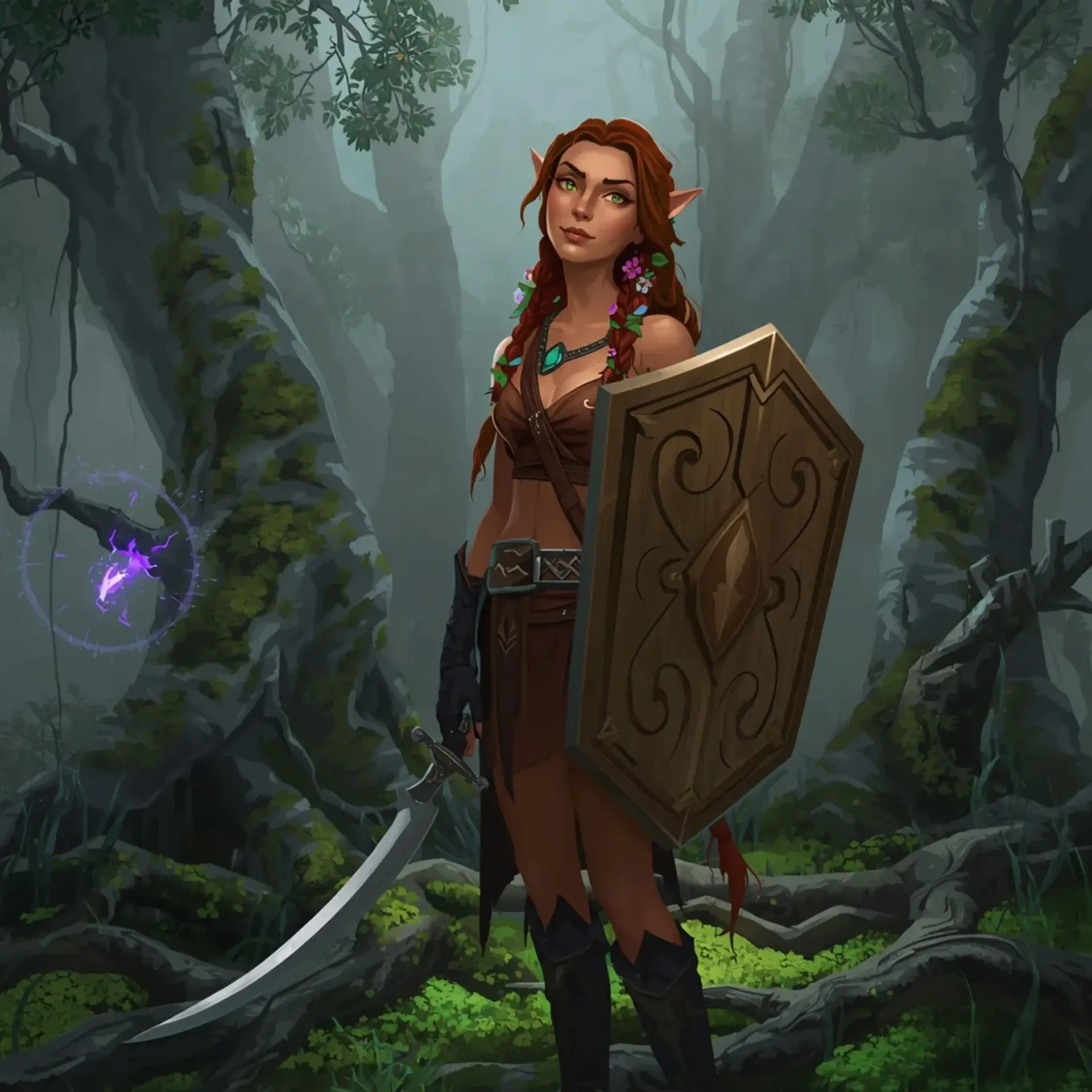 Elara Sunwhisper - AI-generated fantasy Character