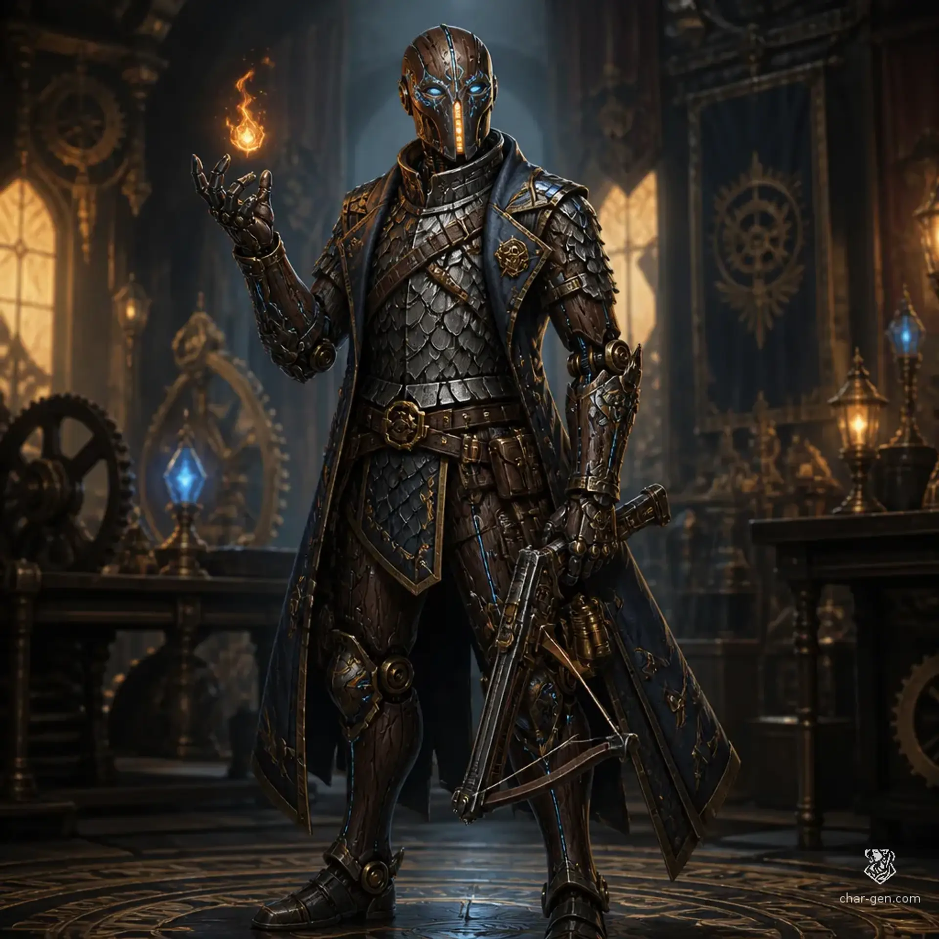 Veyr-9, the Crownwright - AI-generated fantasy Character