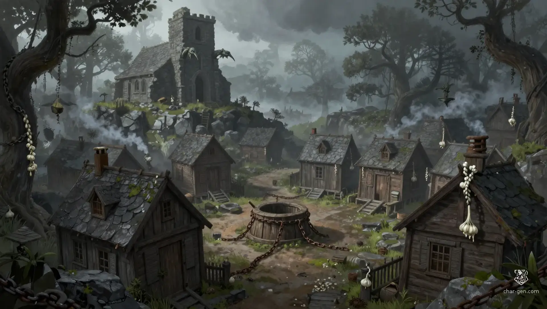 Oakhaven - AI-generated fantasy Settlement