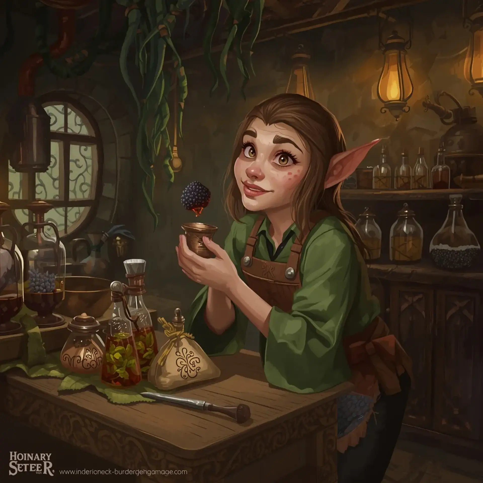 Mira Gourdcutter - AI-generated fantasy NPC