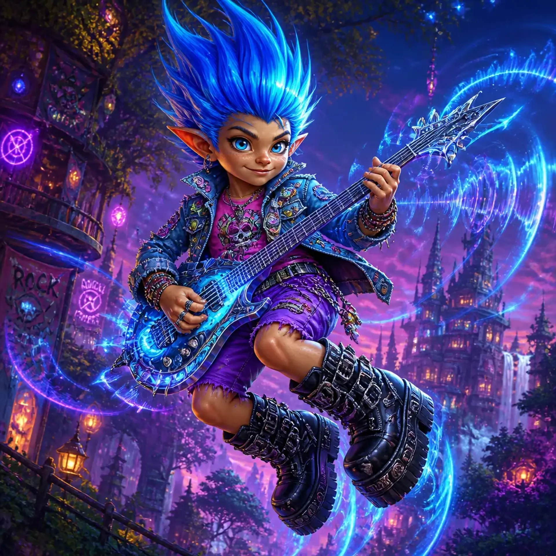 Cobolt blue blitz Borialis - AI-generated fantasy Character
