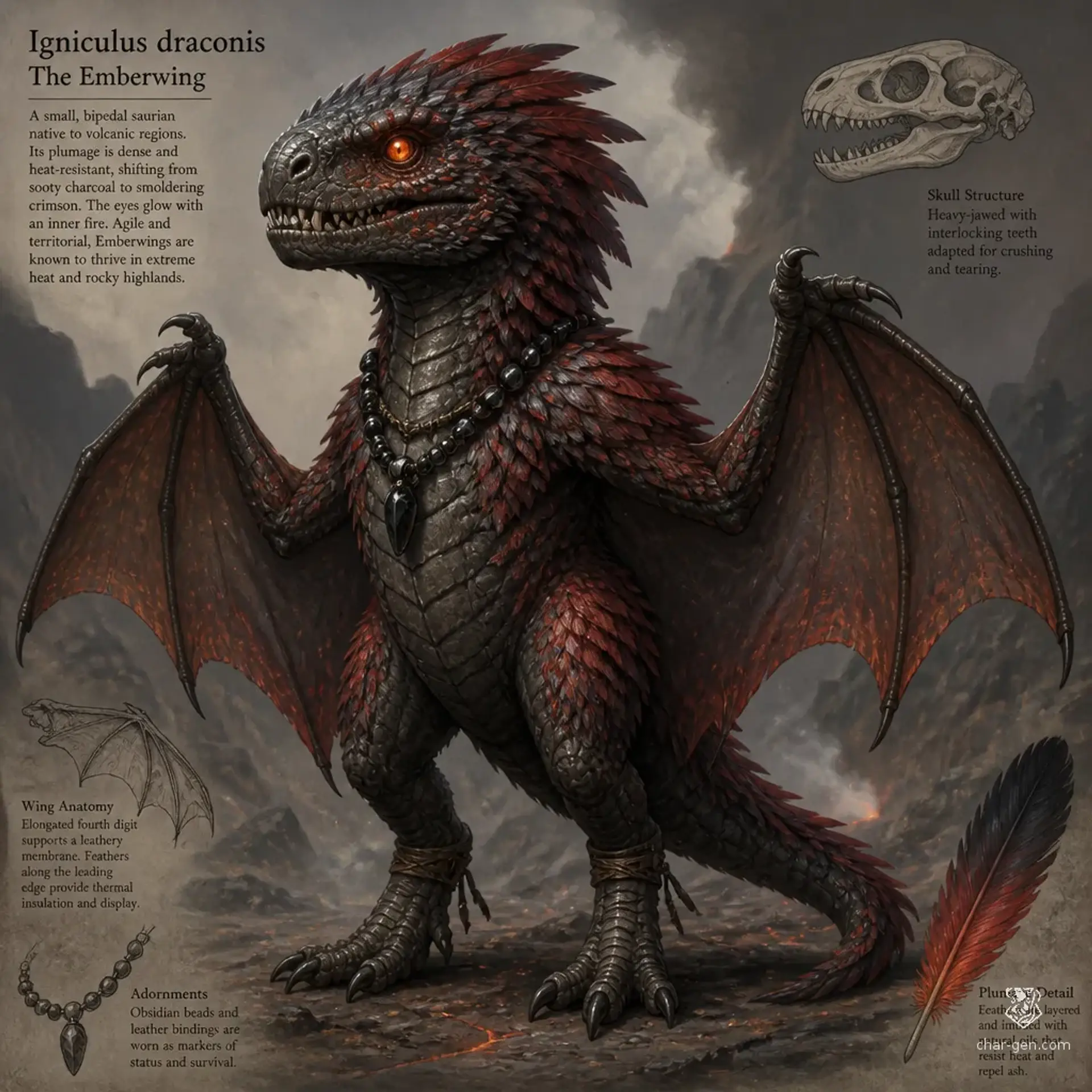Ignisauryx - AI-generated fantasy Species