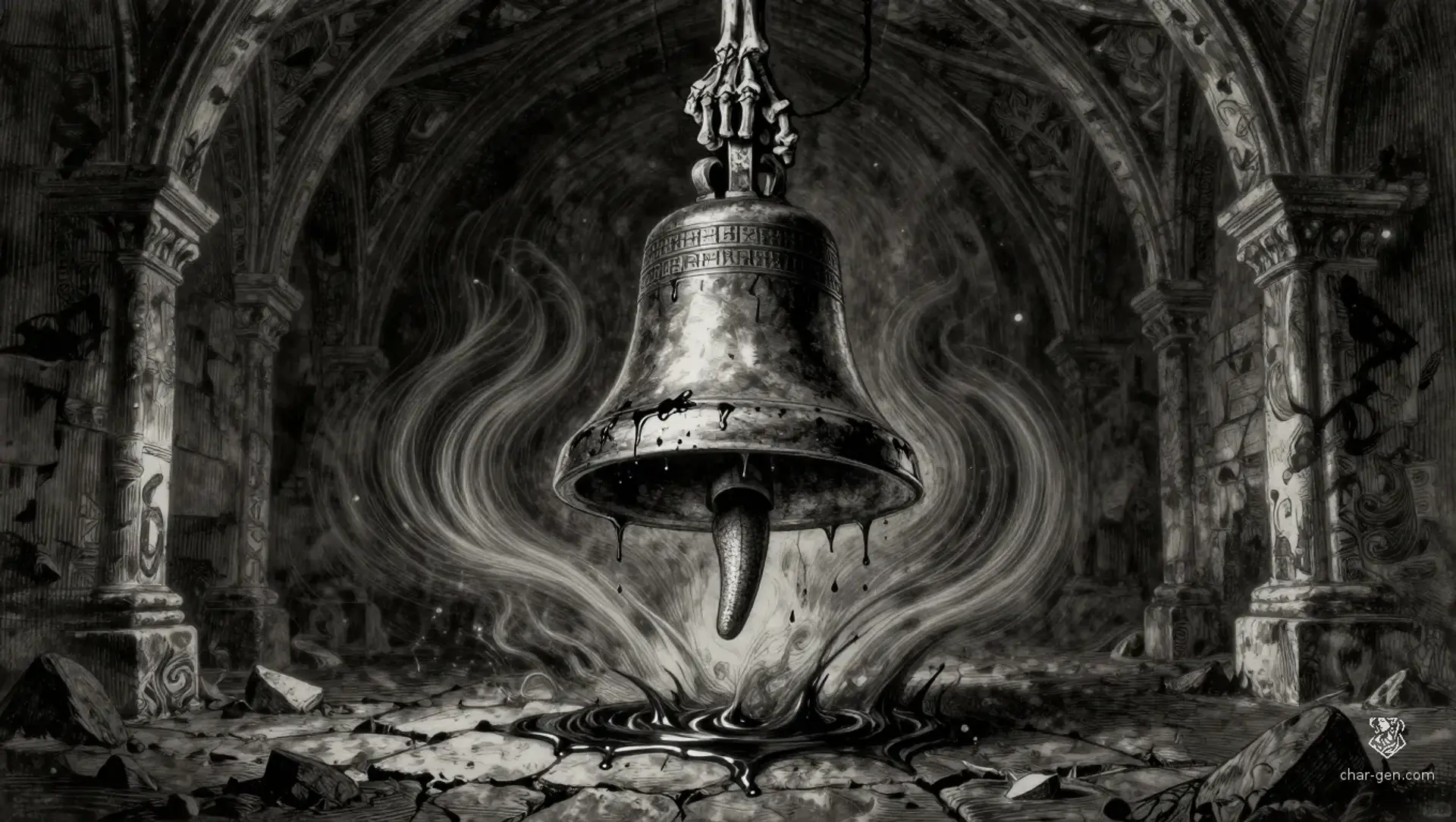 The Echoing Dirge-Chime - AI-generated fantasy Hazard