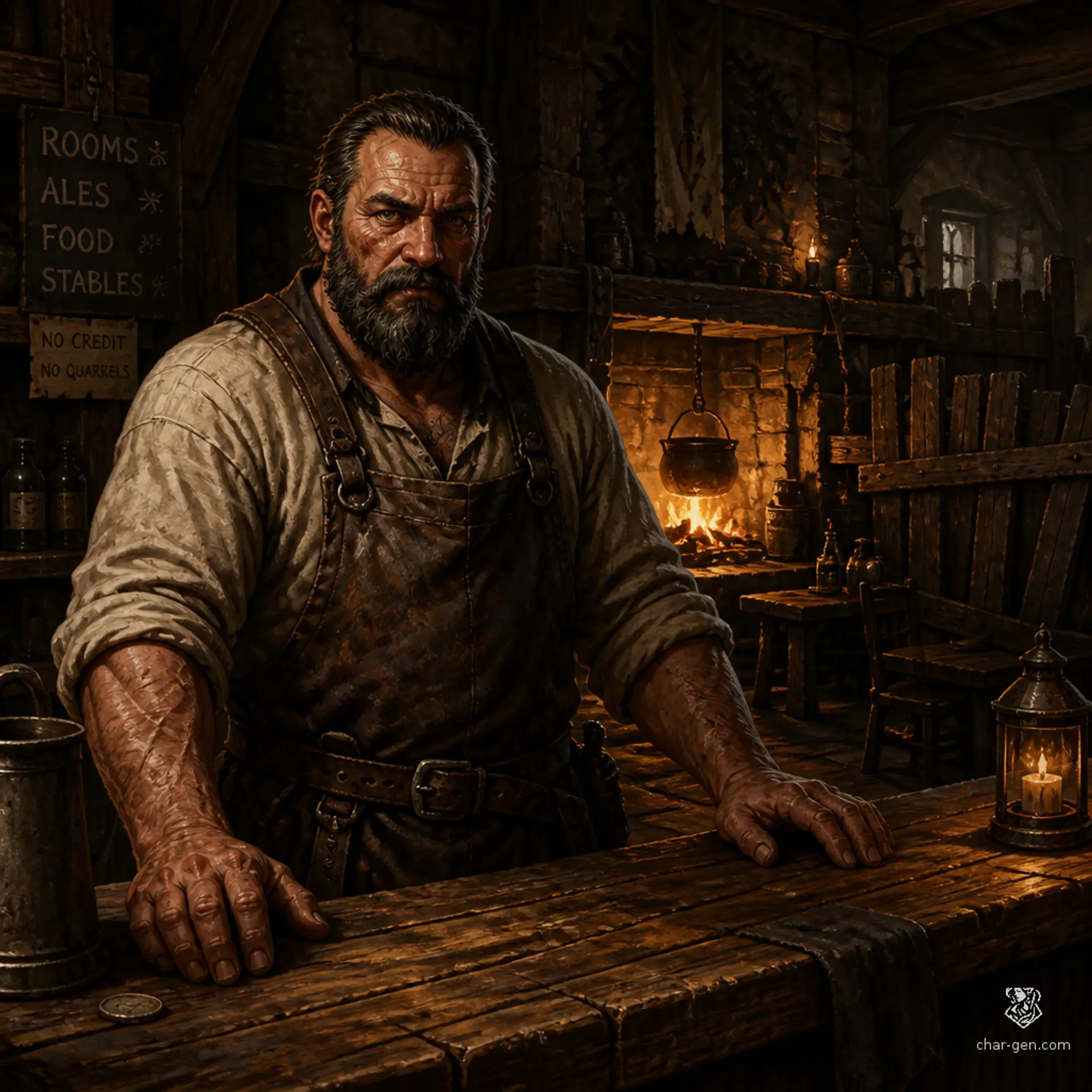 The Broken Axle Waystation - AI-generated fantasy Tavern