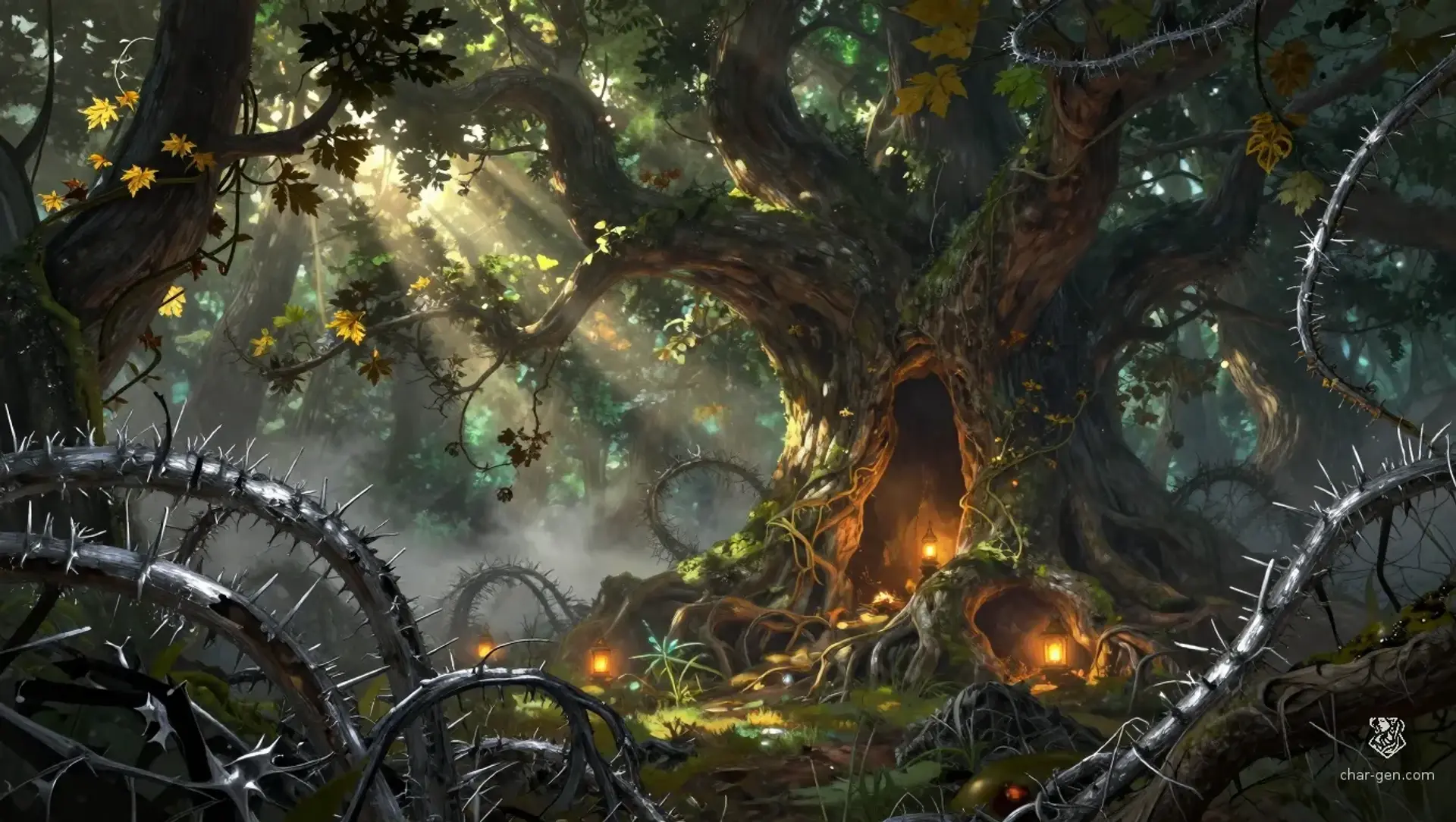 The Gilded Cage of Brambles - AI-generated fantasy Quest