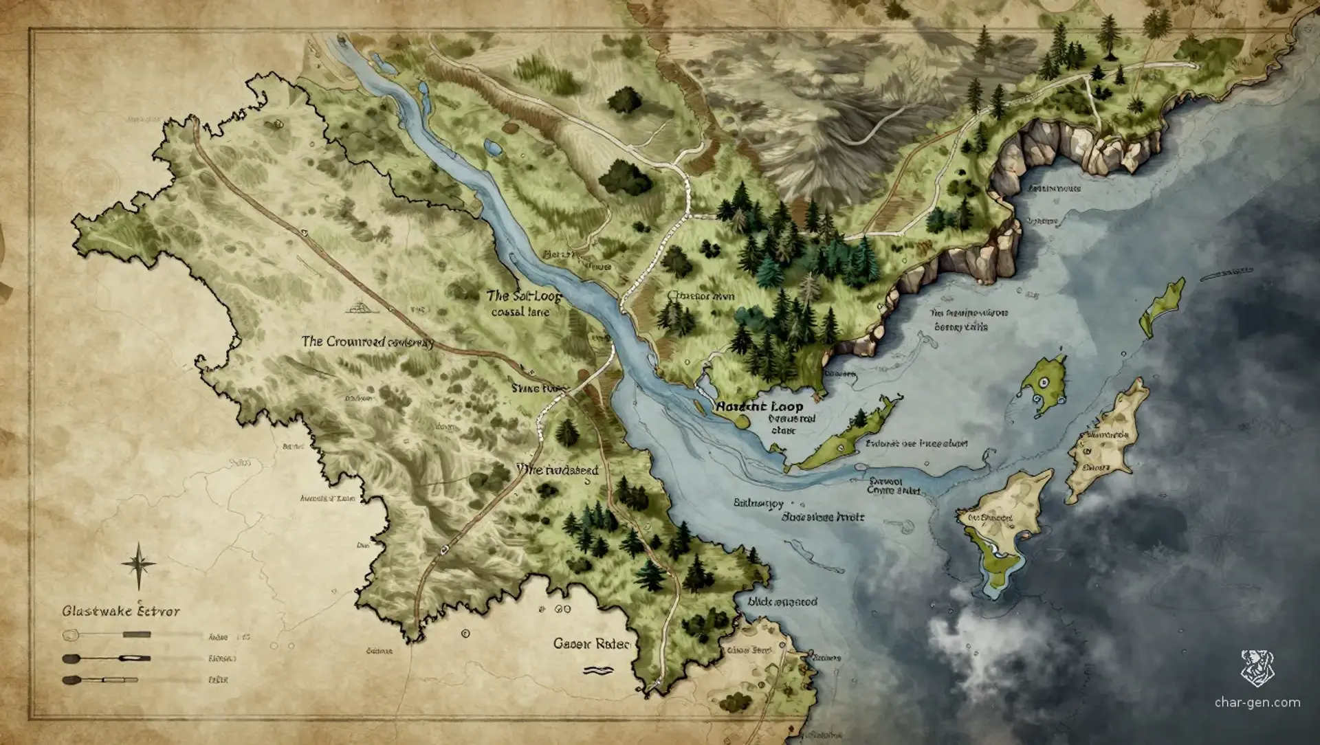 The Glasswake Province - AI-generated fantasy Region