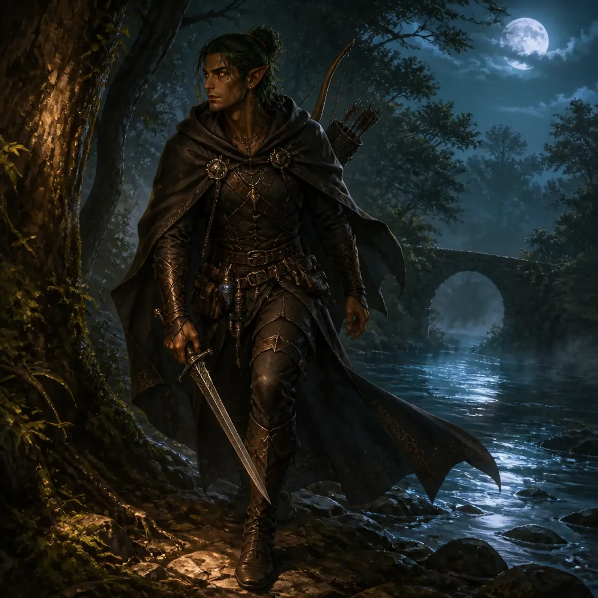Kellian Wavestrider - AI-generated fantasy Character