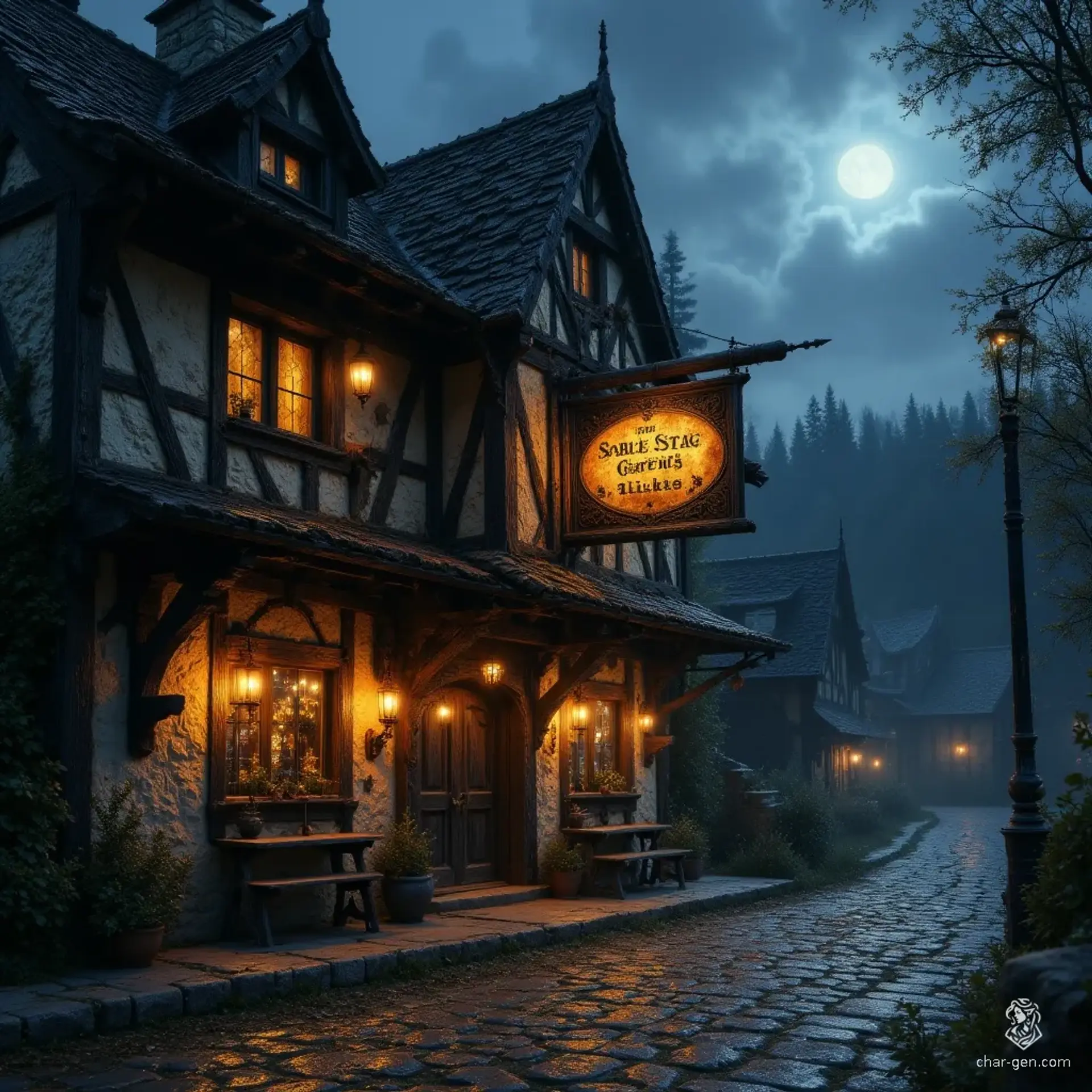 The Sable Stag - AI-generated fantasy Tavern