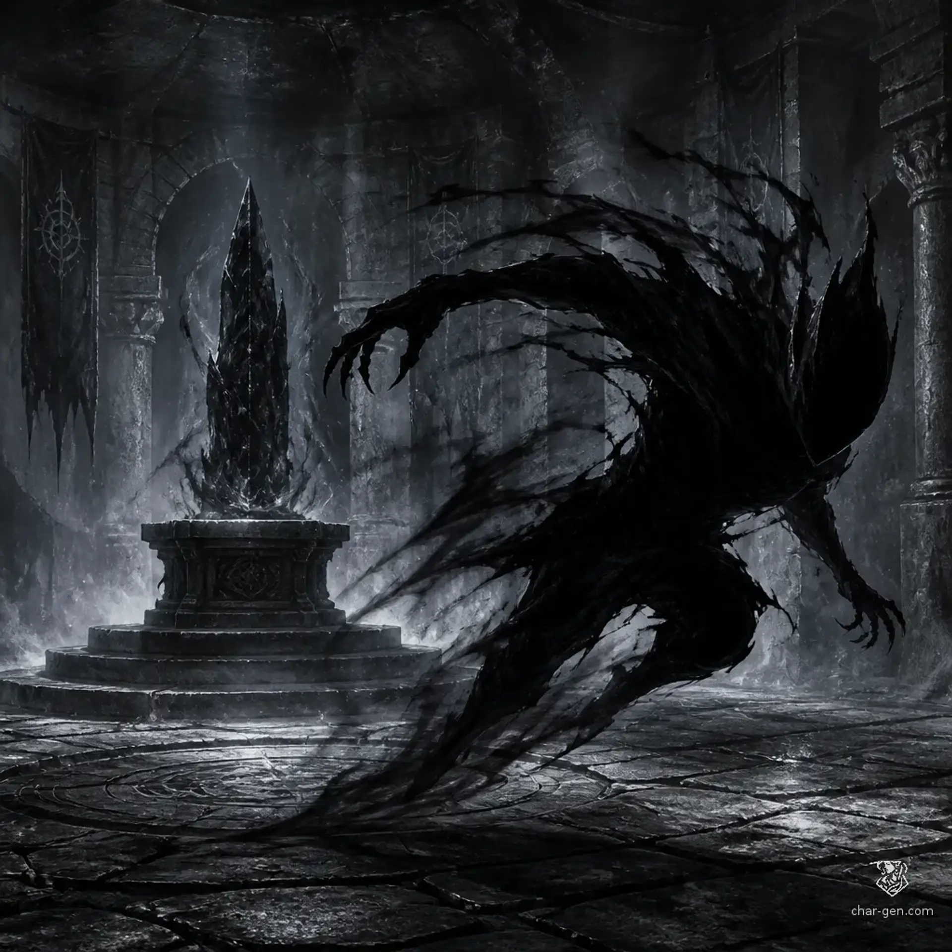 Obsidian Bound Shadow - AI-generated fantasy Monster