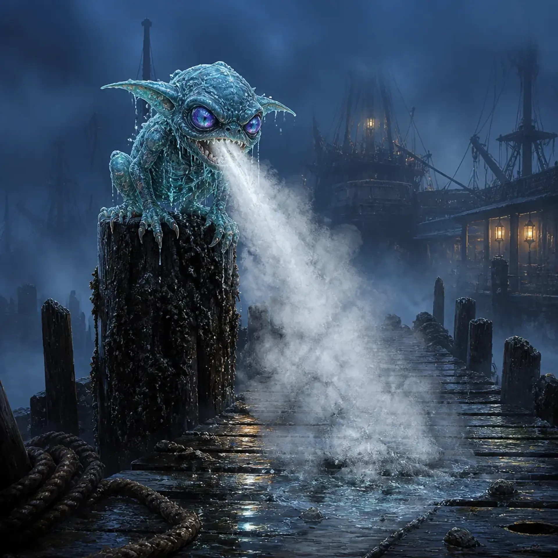 Water Mephit - AI-generated fantasy Monster