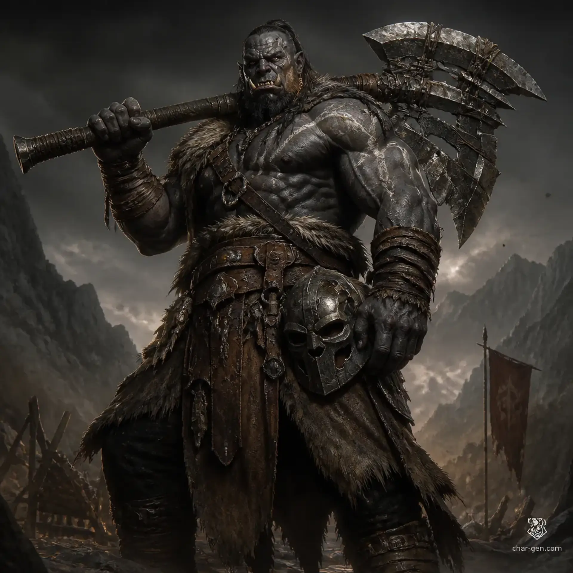 Grash the Breaker - AI-generated fantasy Character