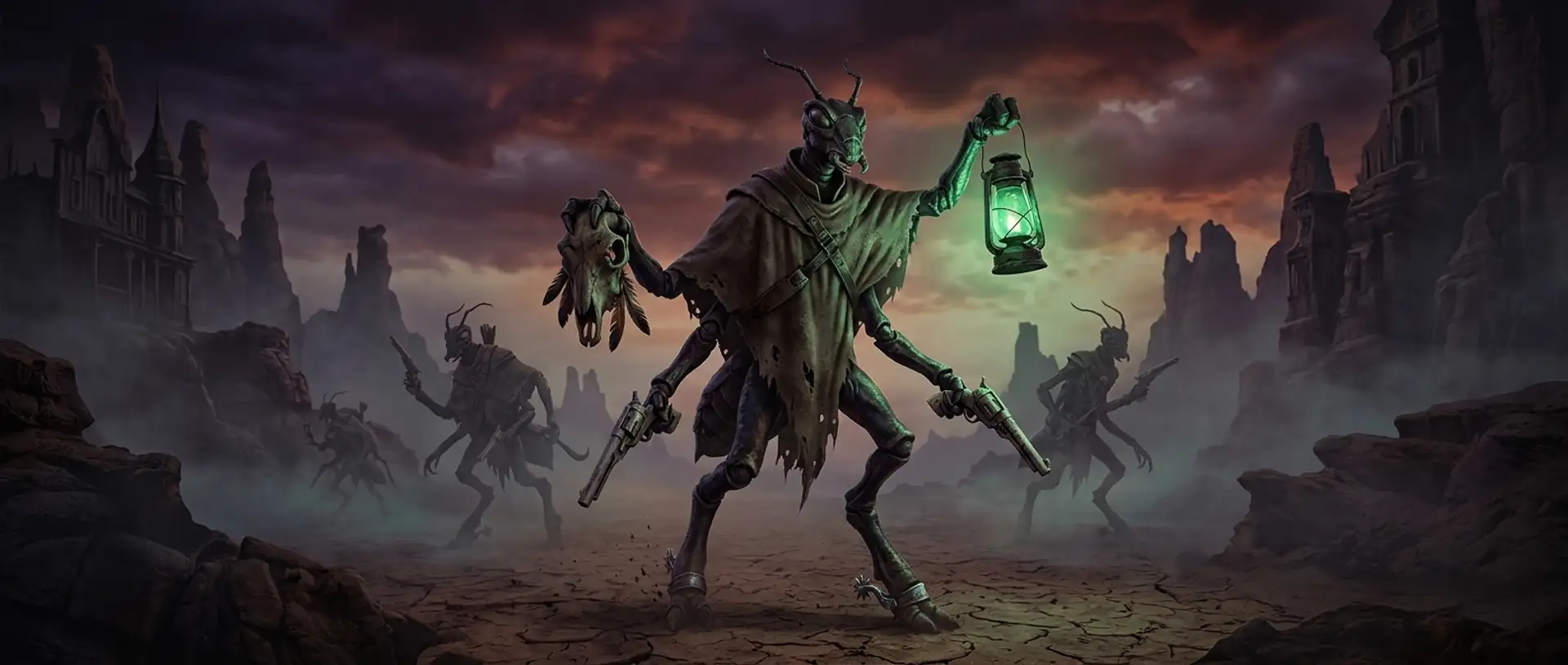 Gothic Western Thri-Kreen Rangers | Fantasy Art Competition | CharGen