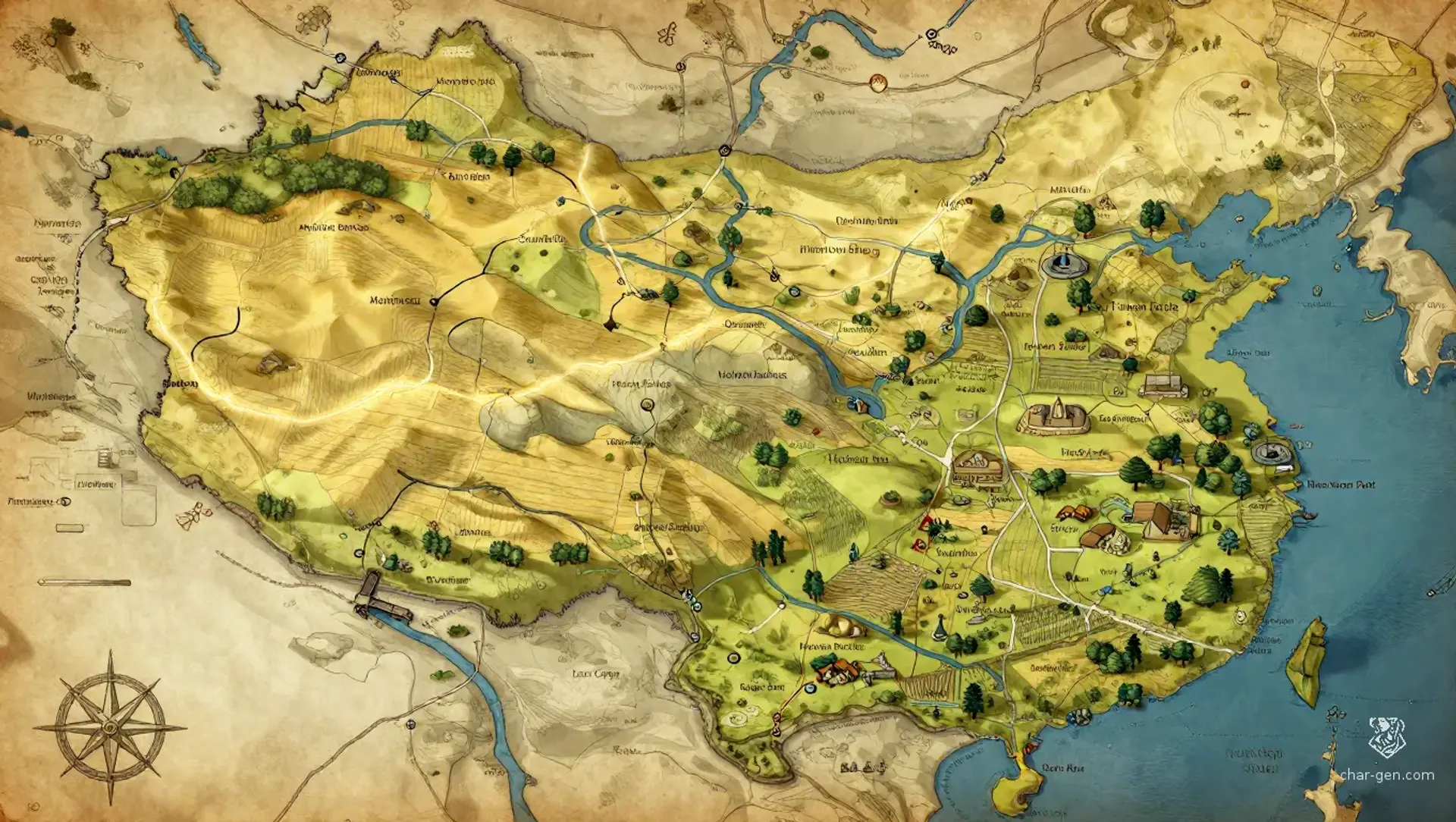 Longfield - AI-generated fantasy Region